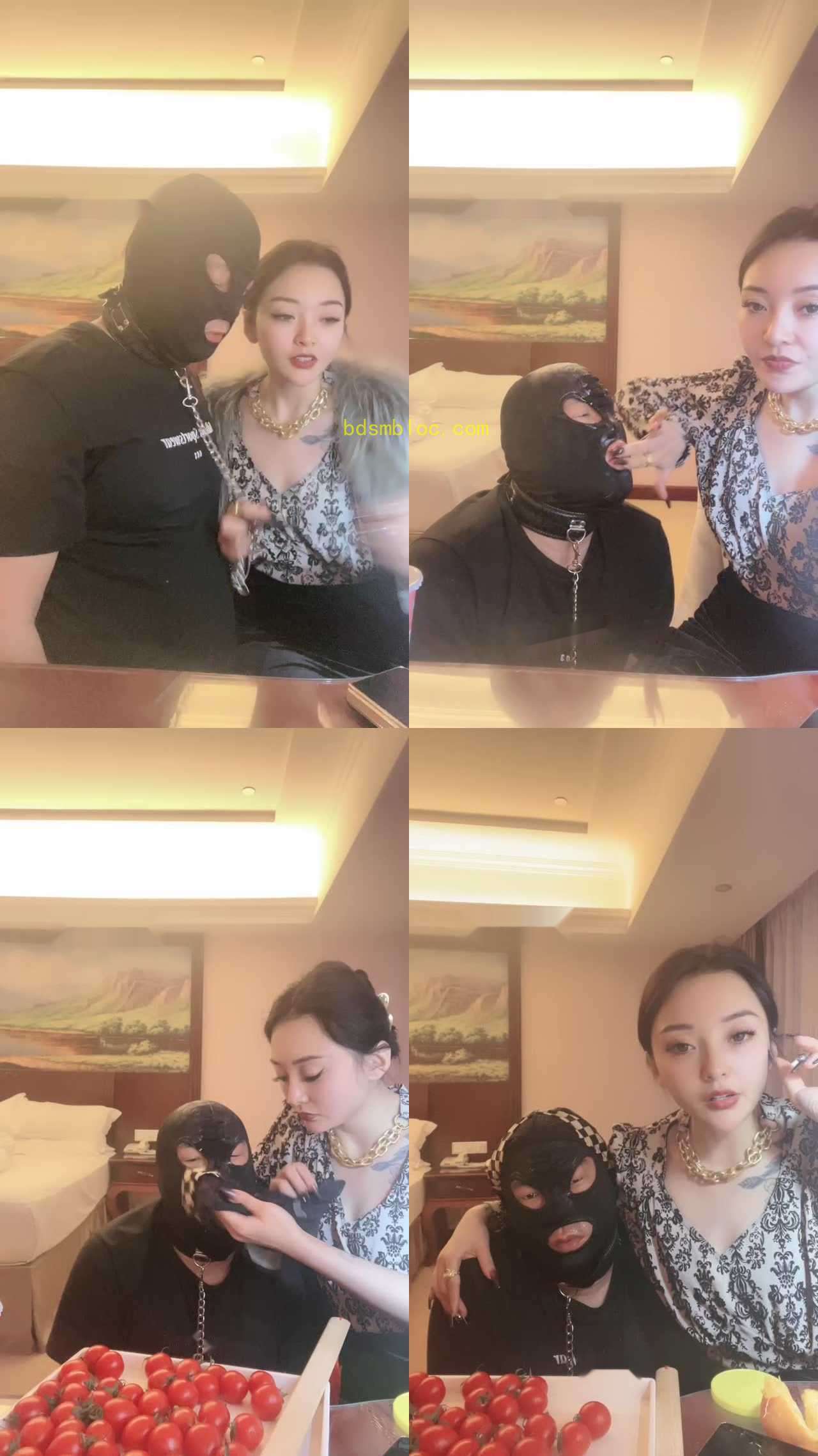 【小月牙】贵妇玩狗-吃口水闻享受/舔鞋/丝袜塞嘴/物化人体托盘