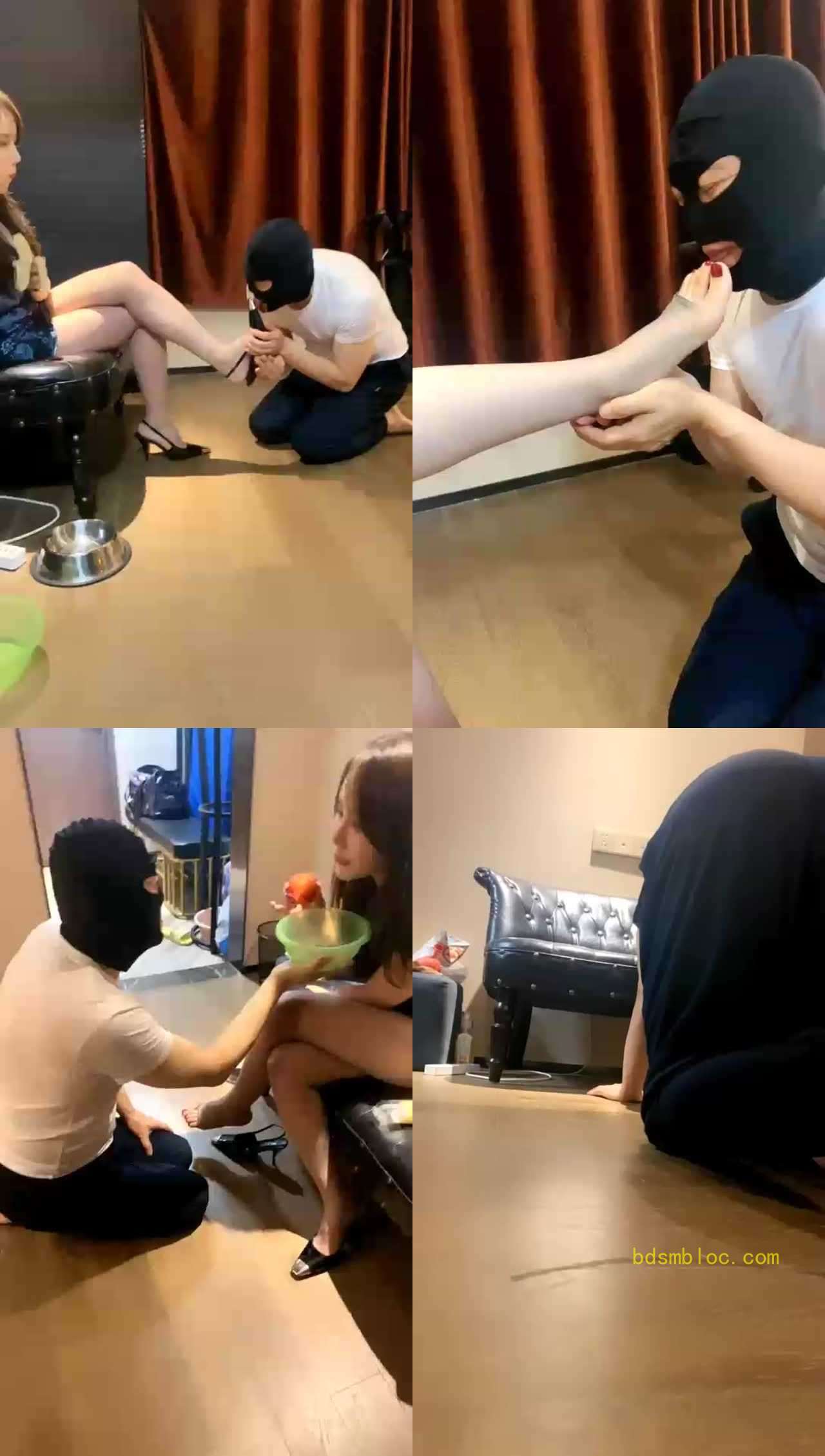 【三三】咀嚼喂食贱狗，踩踏，圣水