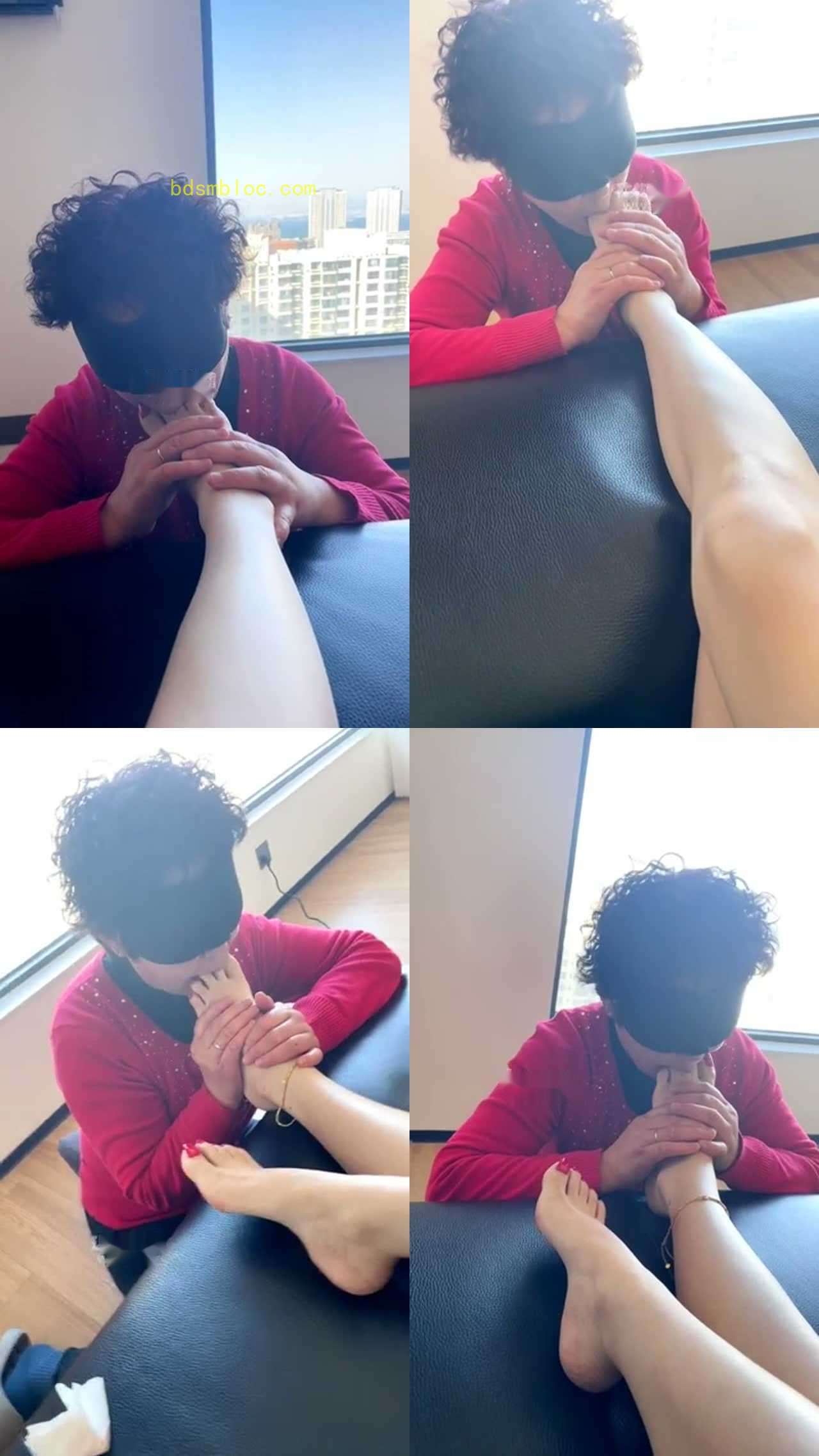 【歌迪丝】超美裸足羞辱三号老母狗女奴 细致清理舔脚深喉伺候