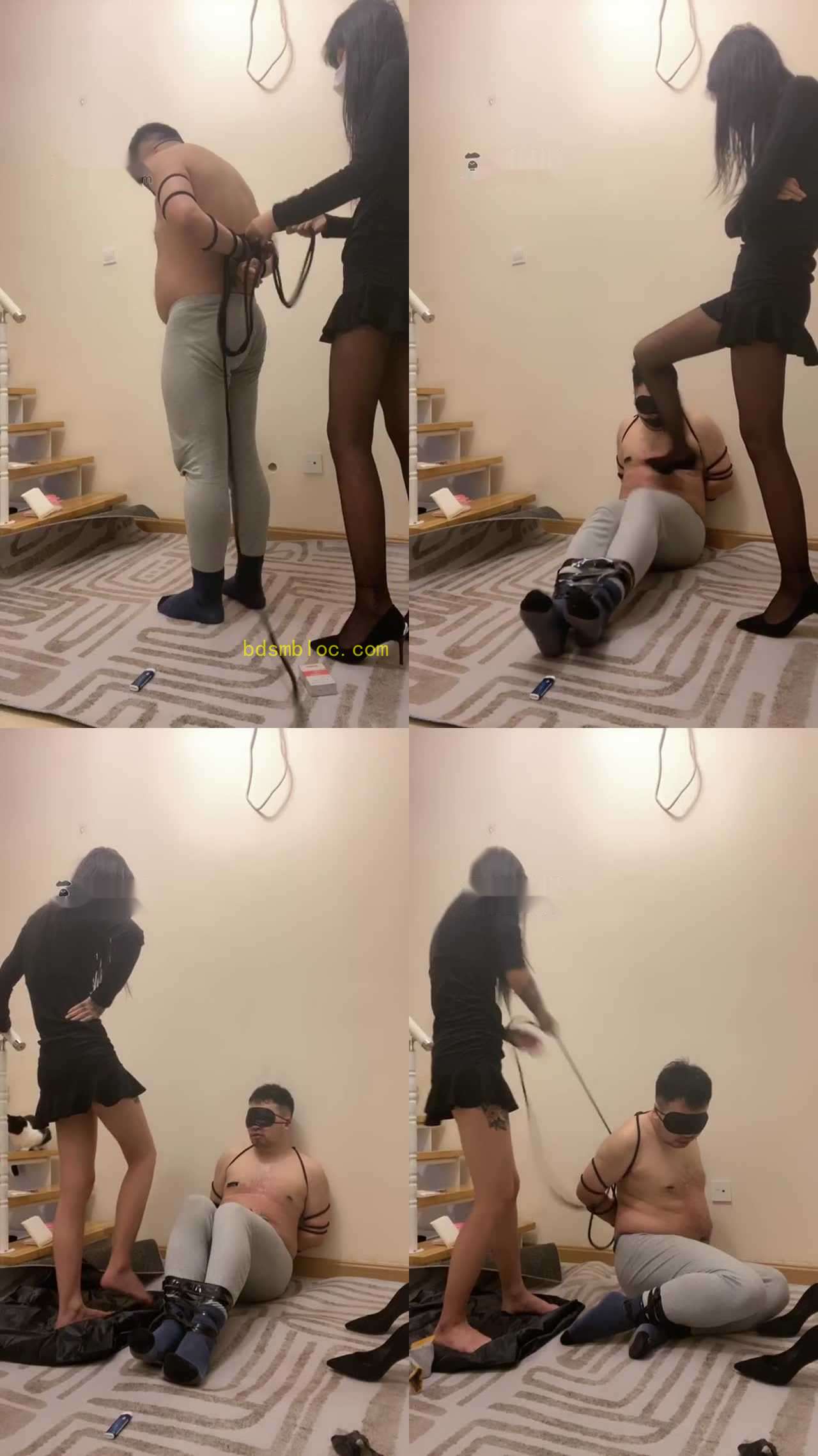 【灵猫】捆绑深喉jio耳光