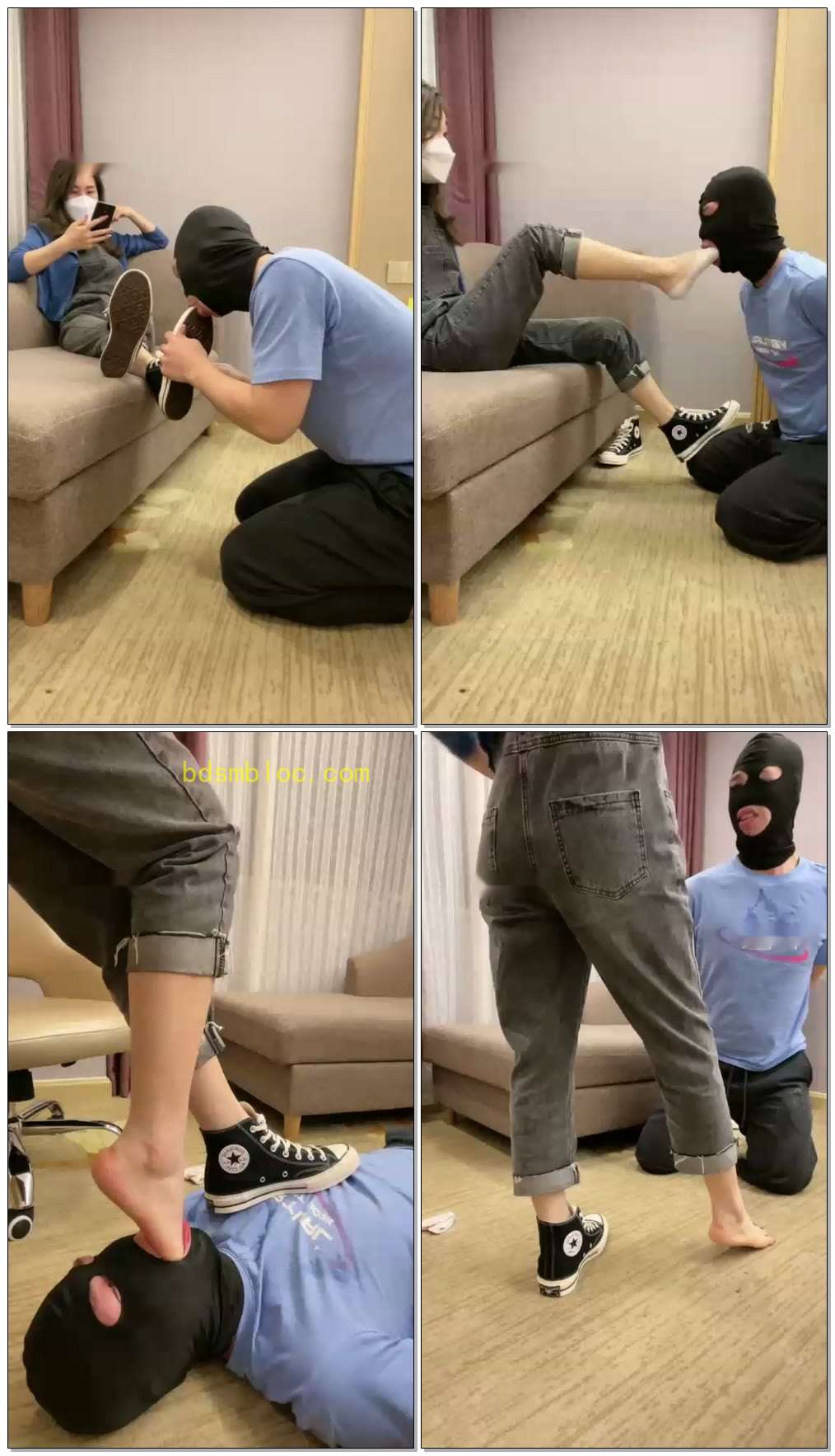 【晨希S】素颜状态单脚插狗嘴
