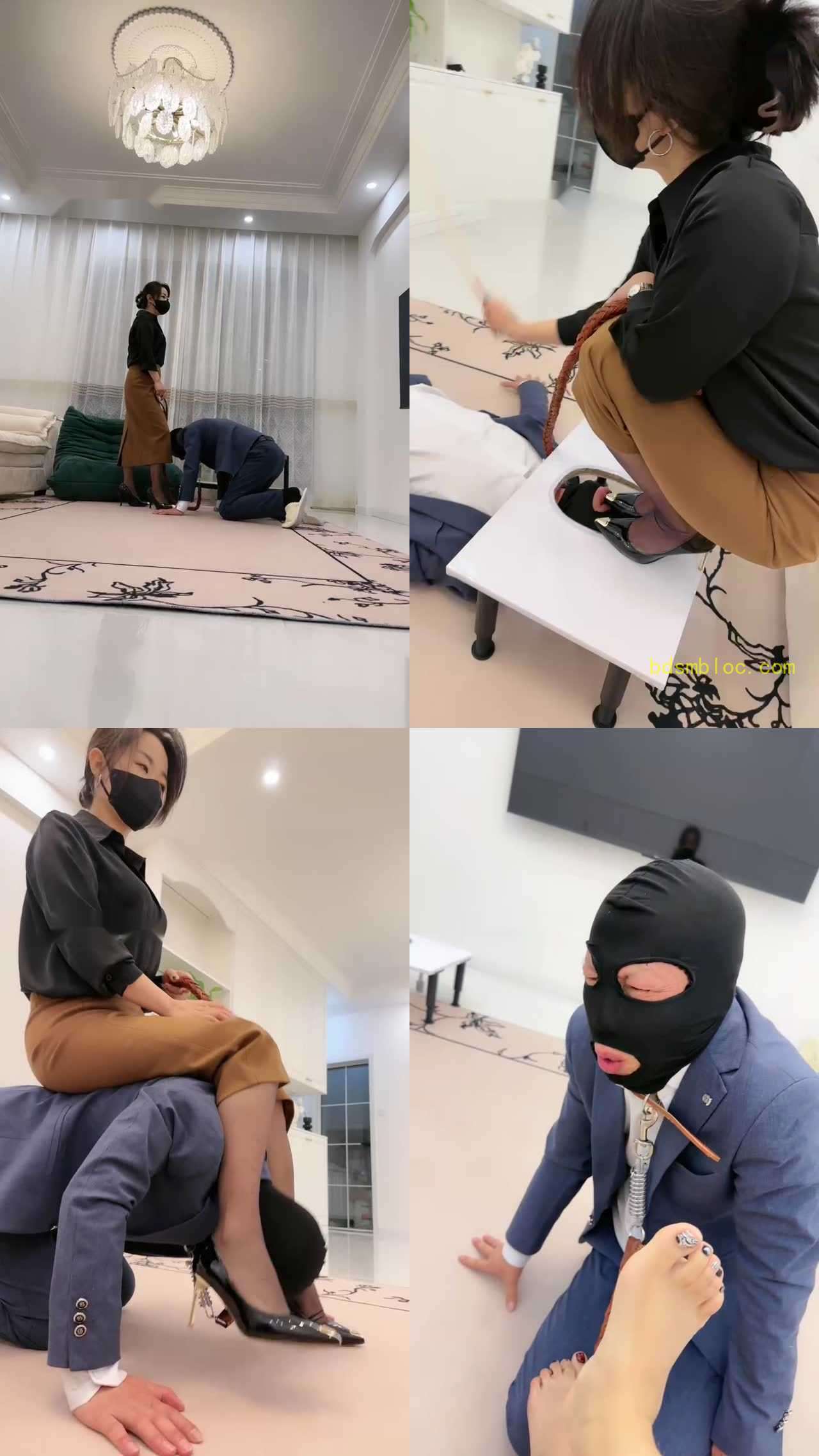 【辣姐】狗链遛狗/耳光/头顶短靴/玩狗舌