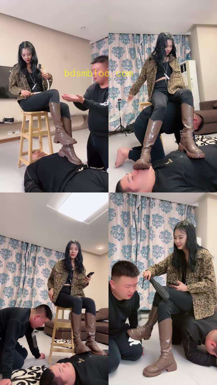 【初见】长靴御姐超暴力虐双狗