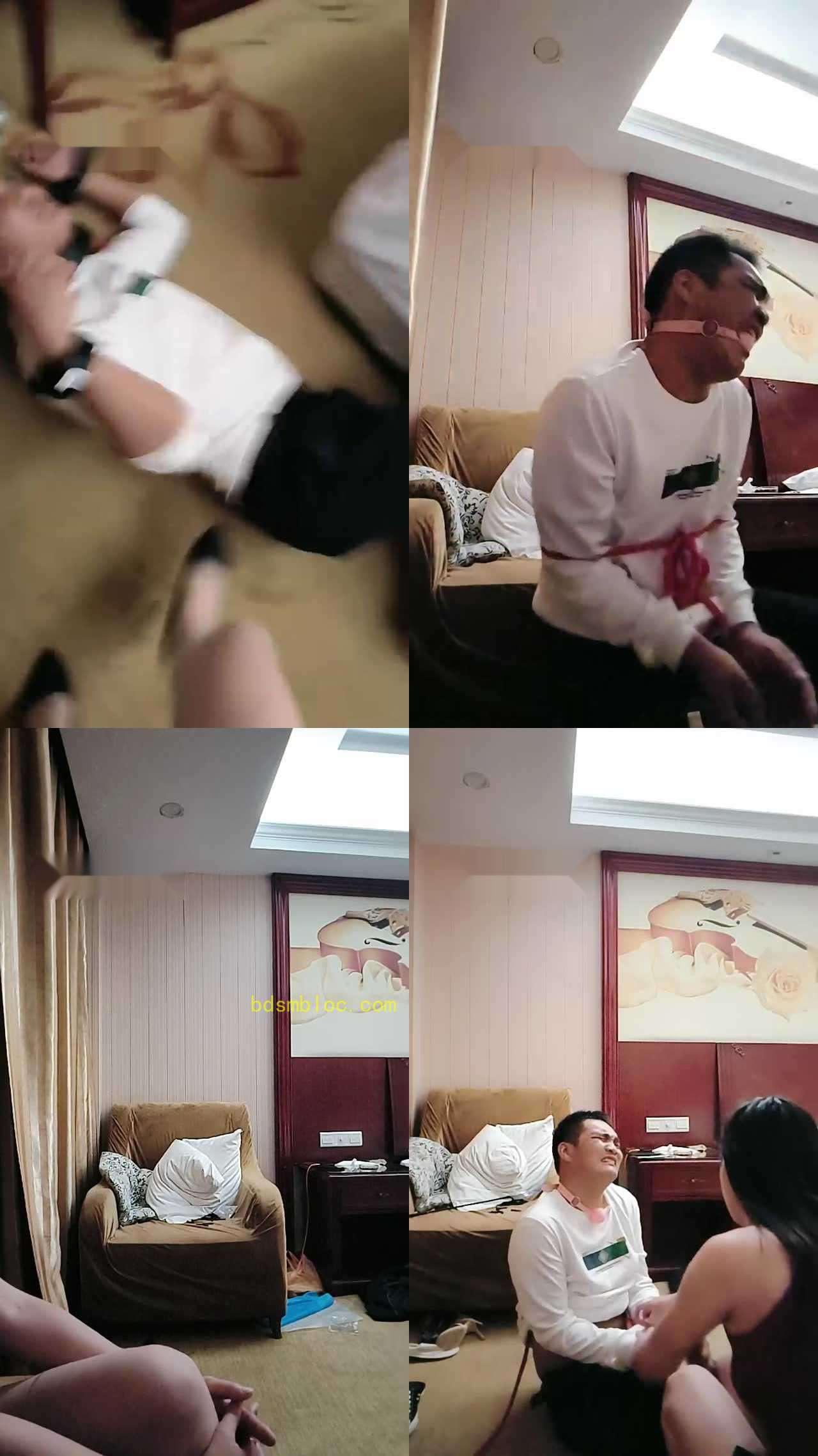 【馨雅】捆绑口球塞嘴重度虐打