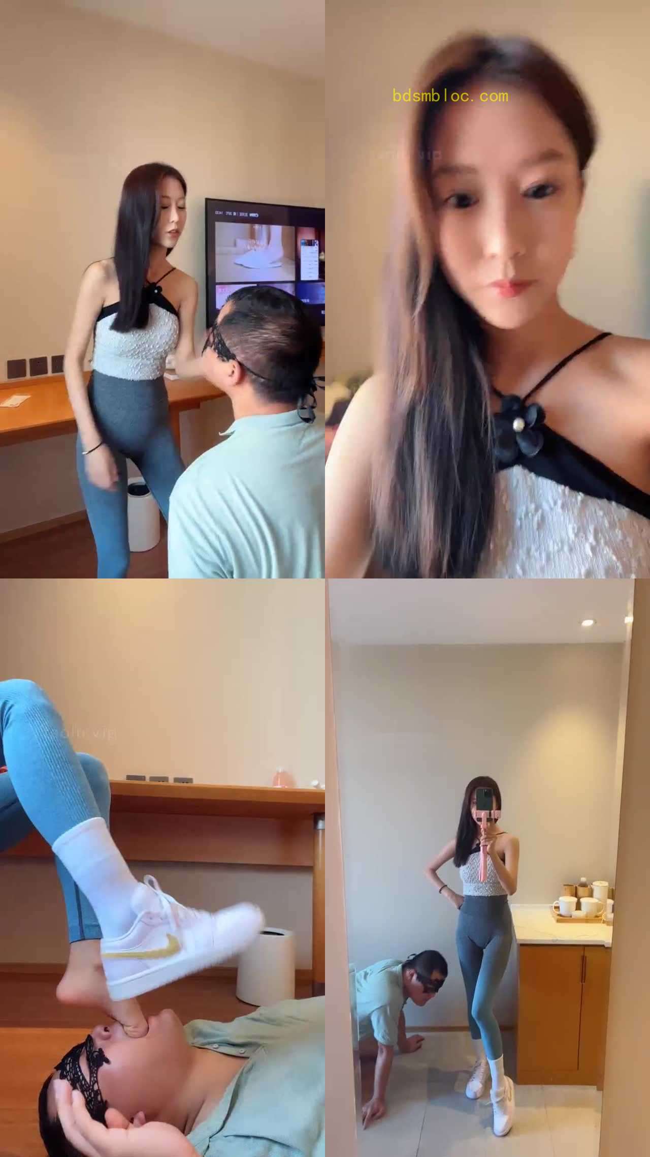 【双胞胎萌主】瑜伽女教练调-手脚耳光/骑马踩踏/深喉虐乳