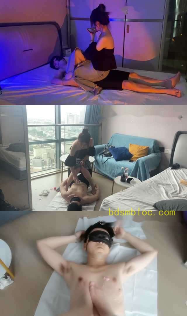 【黑丝诱惑】【晓俞】素人篇：大二学生晓俞虐乳胸前踩食物舔脏鞋底