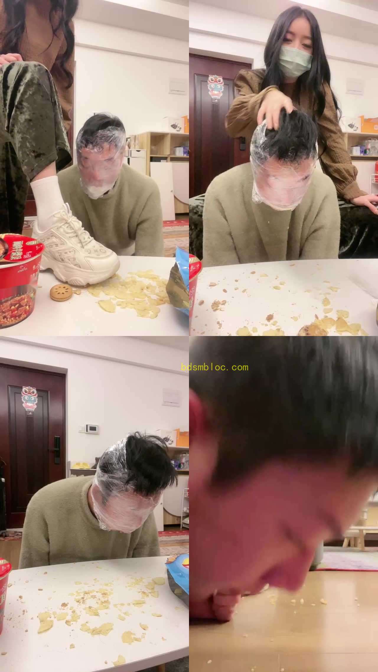 【奈奈生】袜子堵嘴强制踩踏喂食