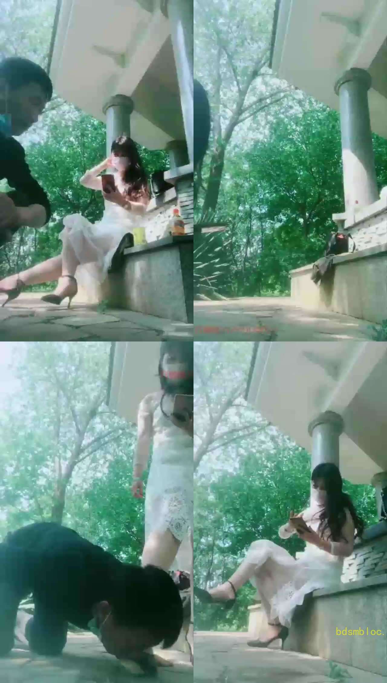 【聊城魅影】野外玩点刺激的虐贱货