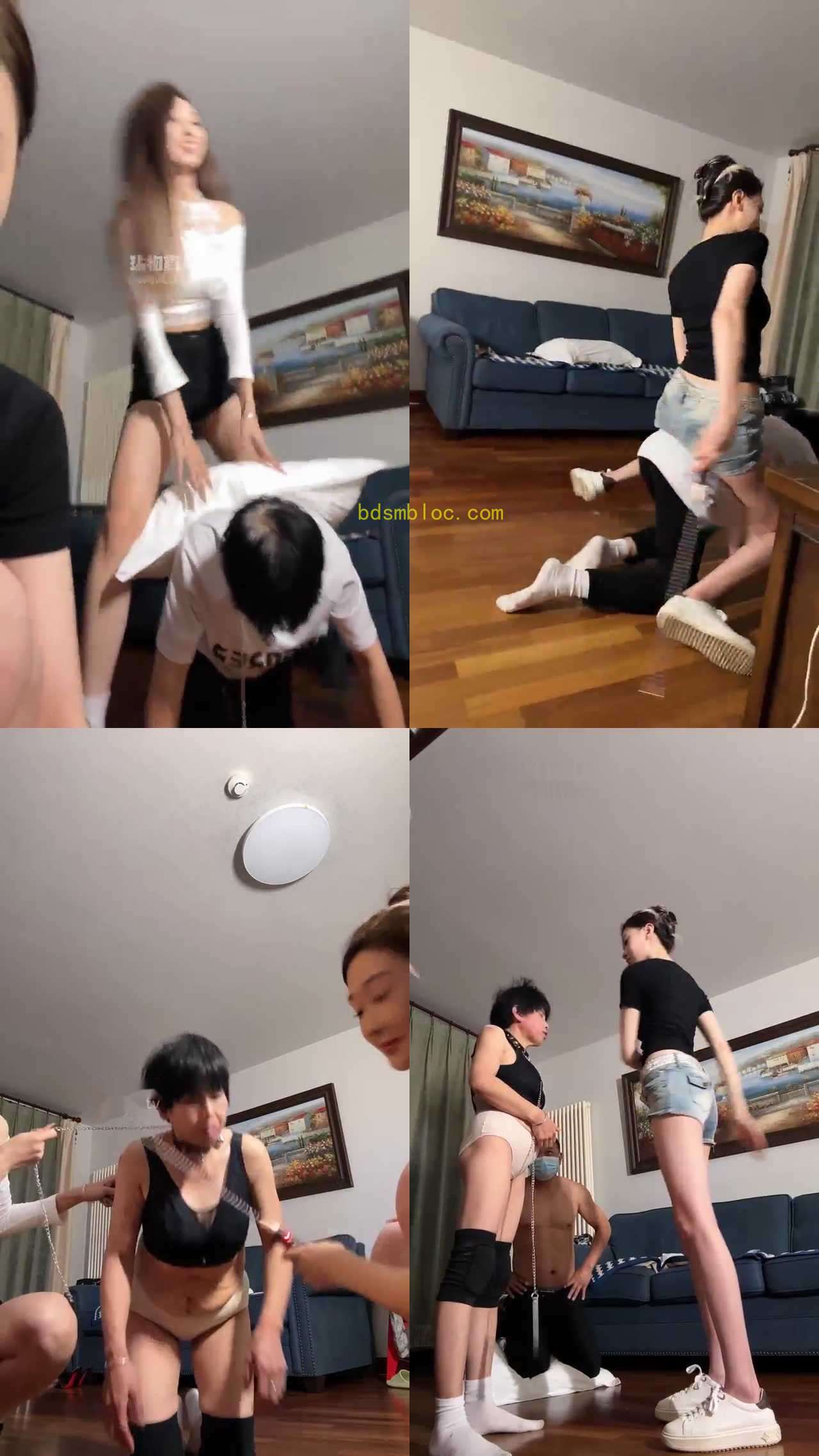 【艾琳】双女神狠玩老母狗 骑马踢裆手脚耳光 除臭白袜