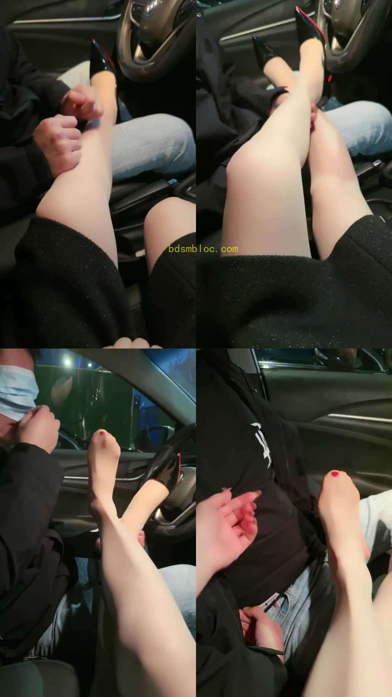 【丽娜】车内高跟肉丝美腿玩司机
