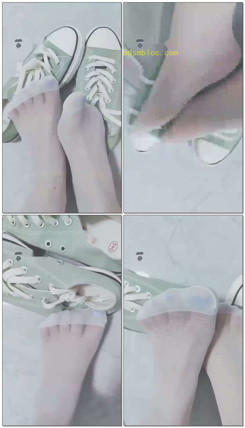 【乔乔S】白丝帆布鞋，想被踩死吗