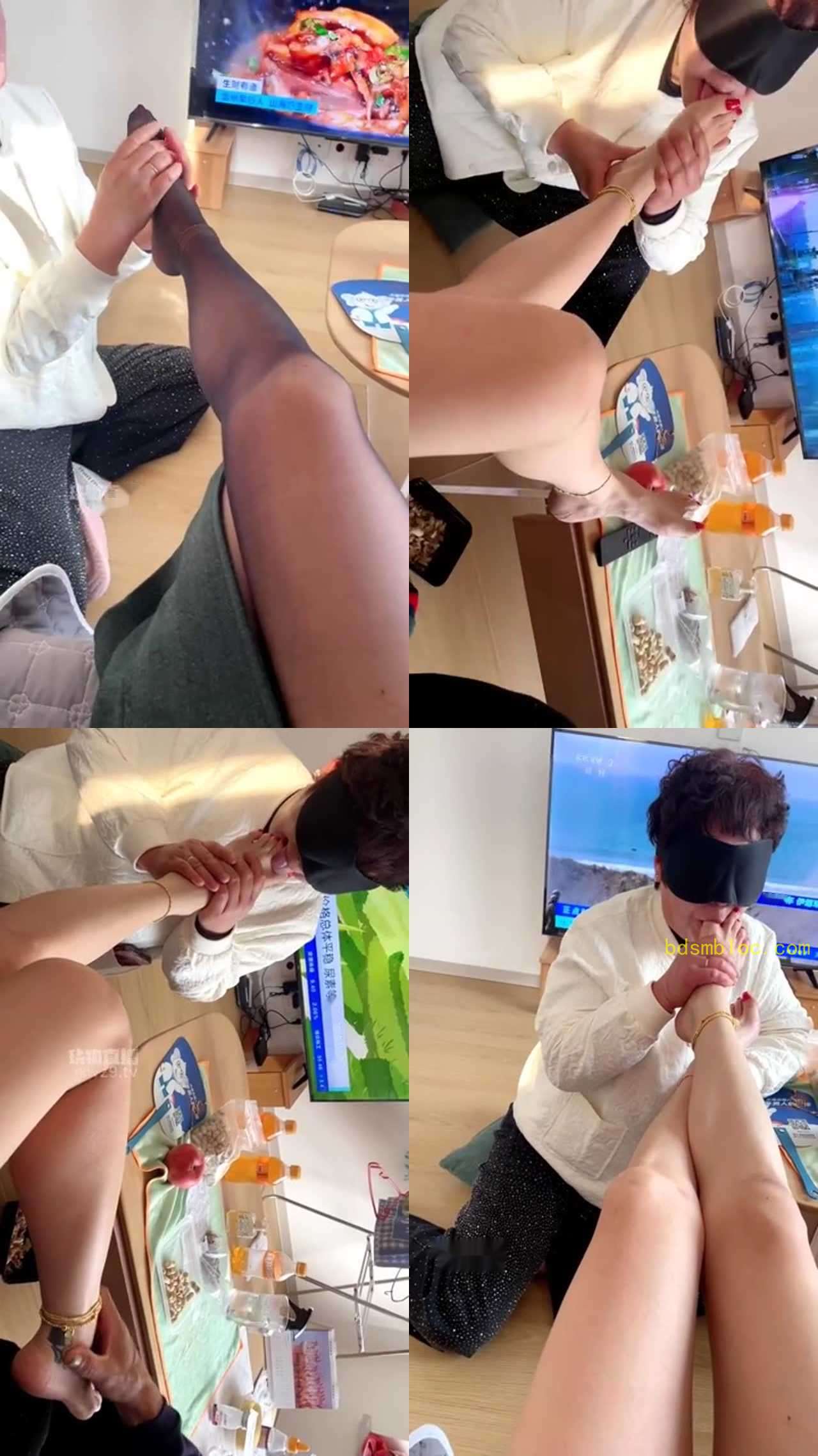【歌迪丝】调教老母狗女奴 裸足美脚细致舔脚服侍
