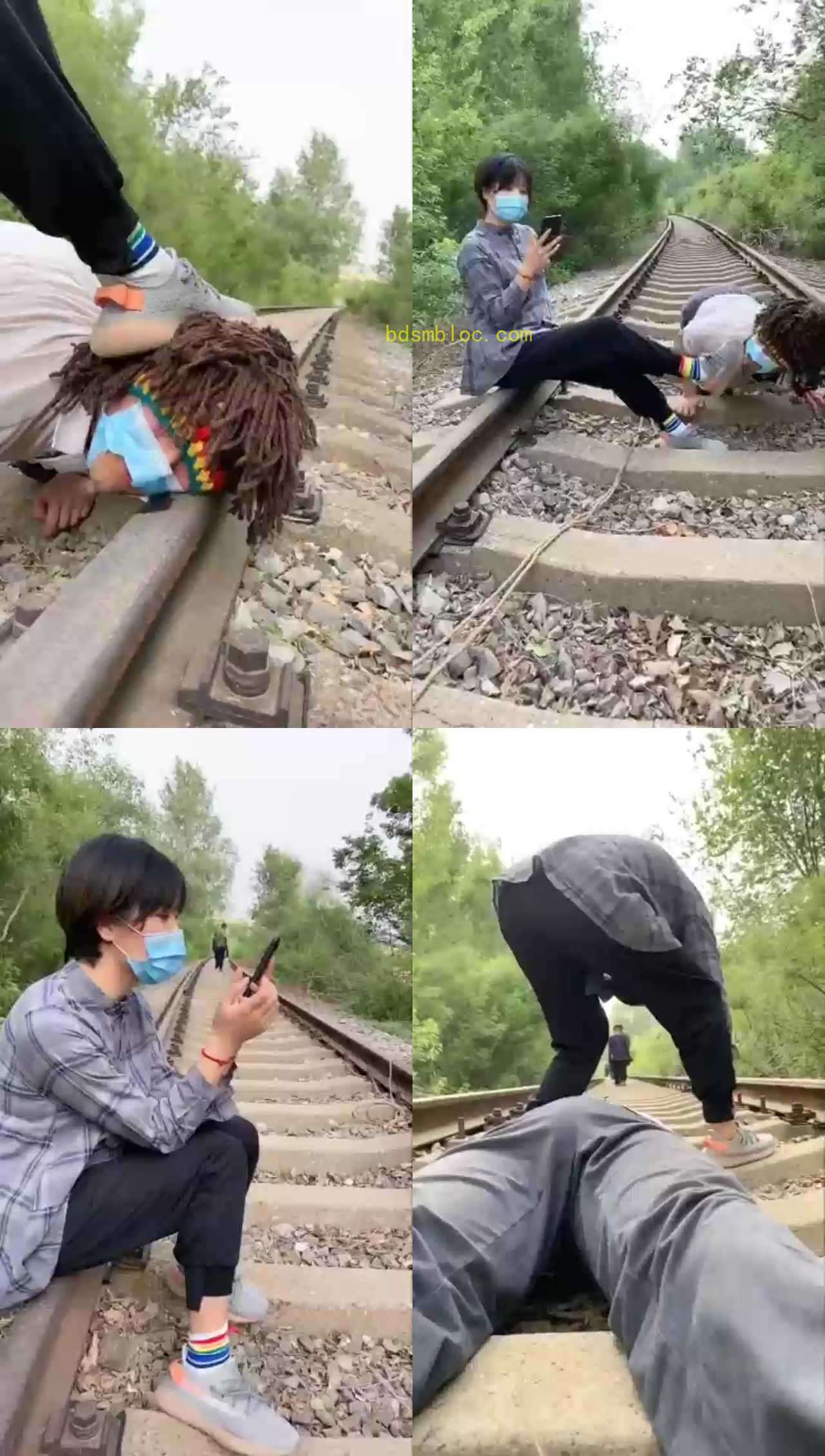 【美离子】户外铁路上刺激调教还有旁观者