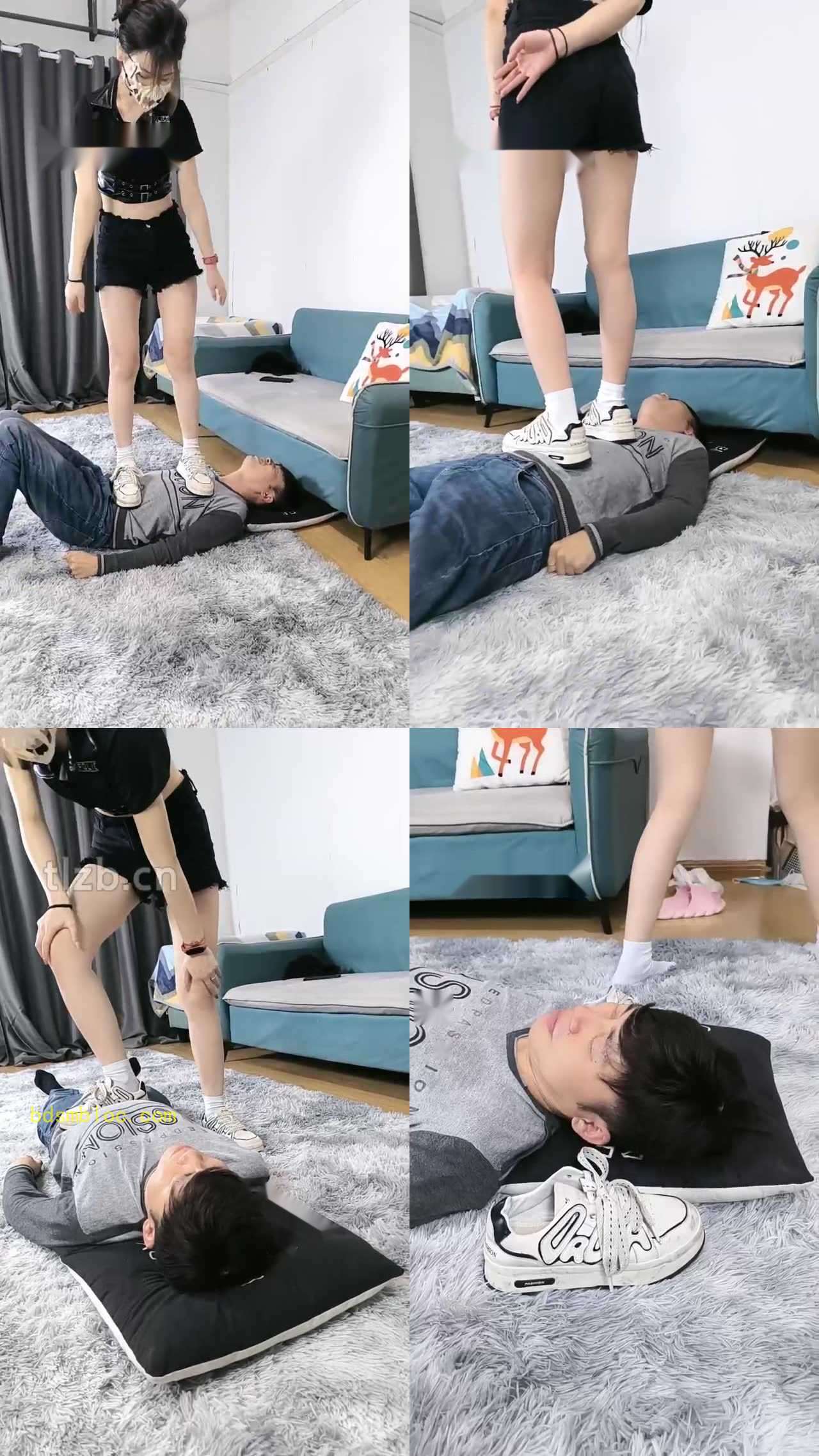【诗琪】运动鞋白棉袜全体重踩踏