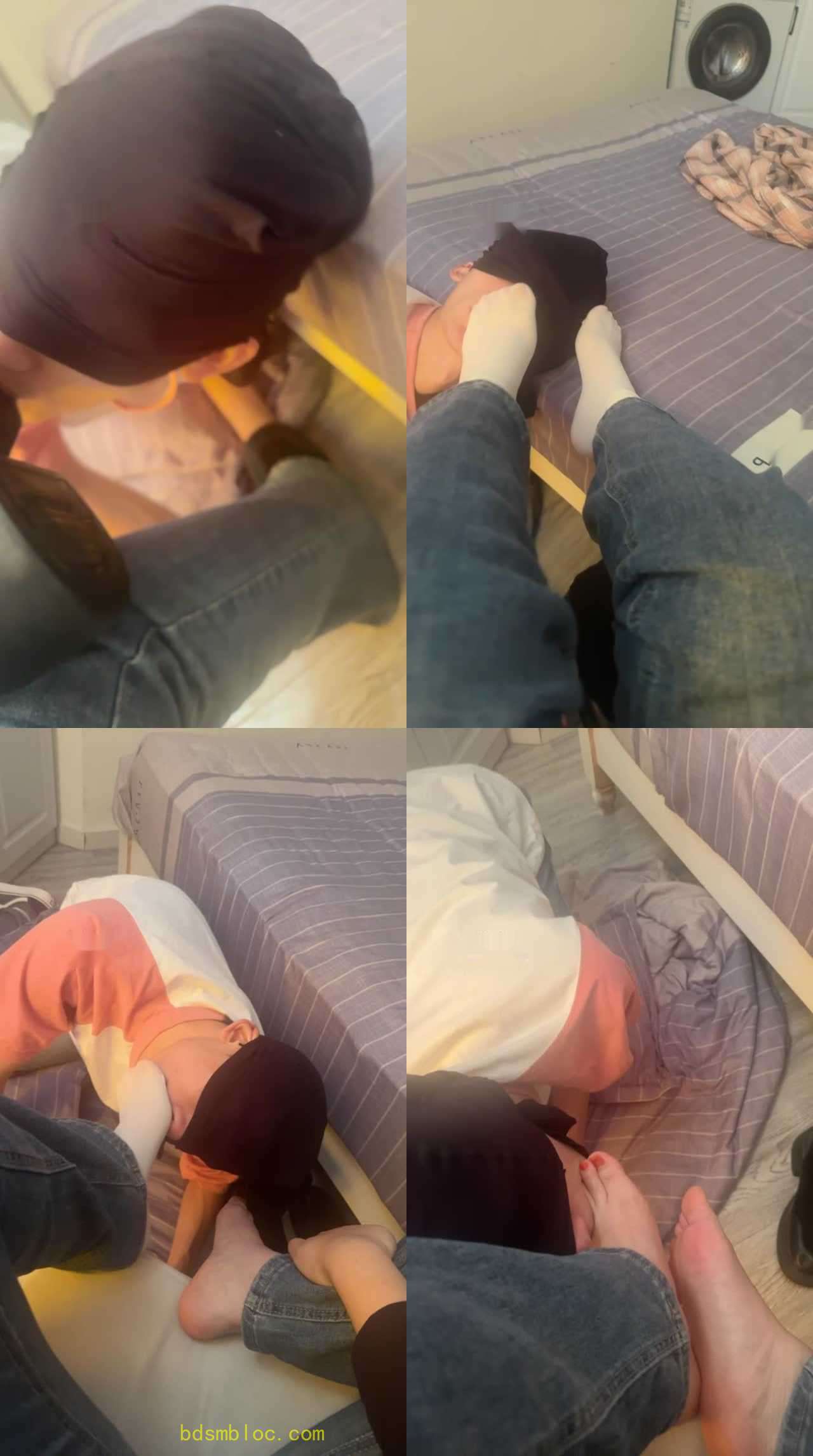 【兔兔大大】捂了一天的白袜脚羞辱