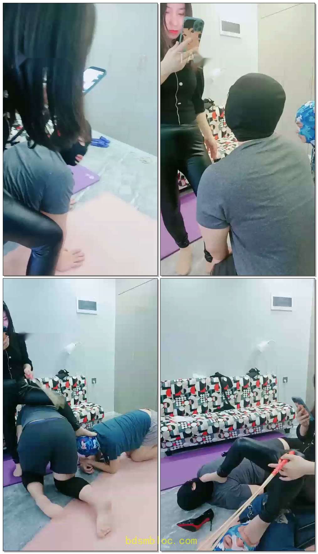 【麒麟女皇】两只贱货一起伺候主人
