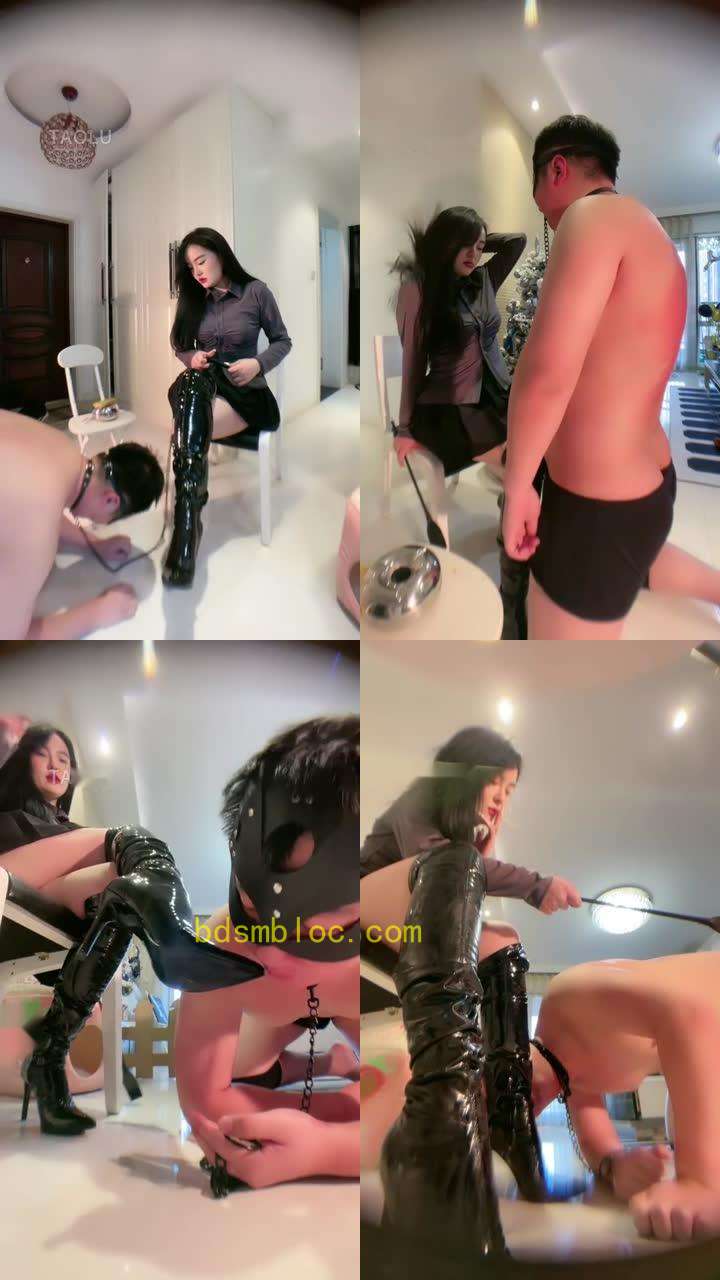 【安晴】长靴严厉羞辱快递员