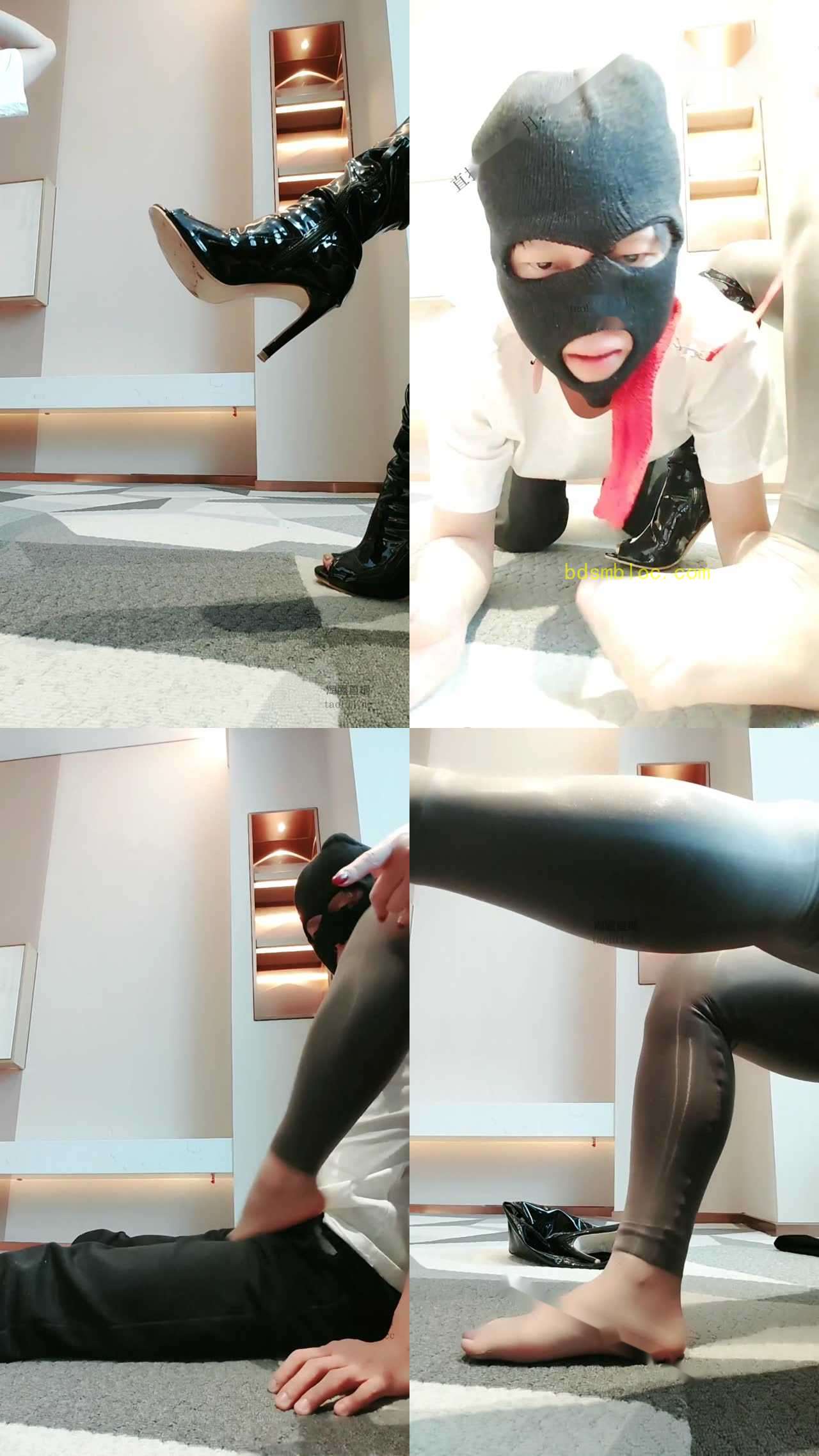【广州丝主】驯服不听话的同事做脸，SP，口水，舔靴，足交