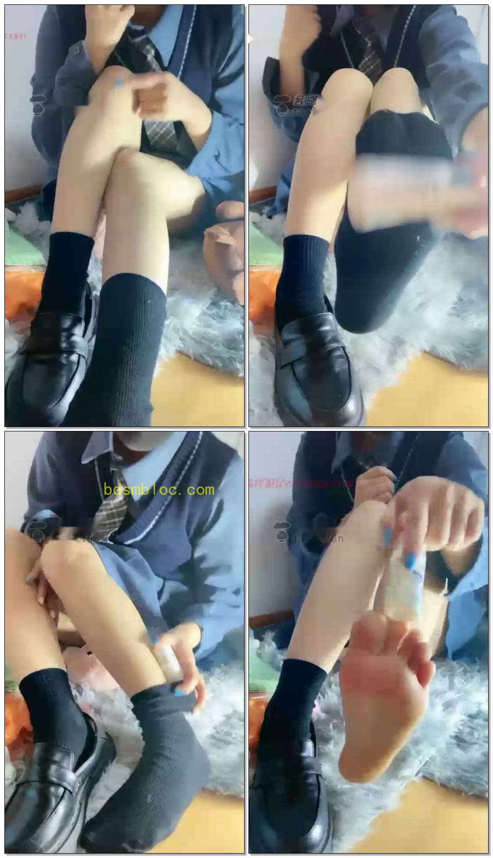 【不犯迷糊】黑棉袜，裸足炸