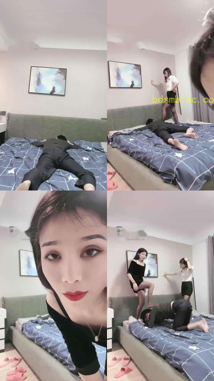 【安琪】双女王暴力调教脚奴