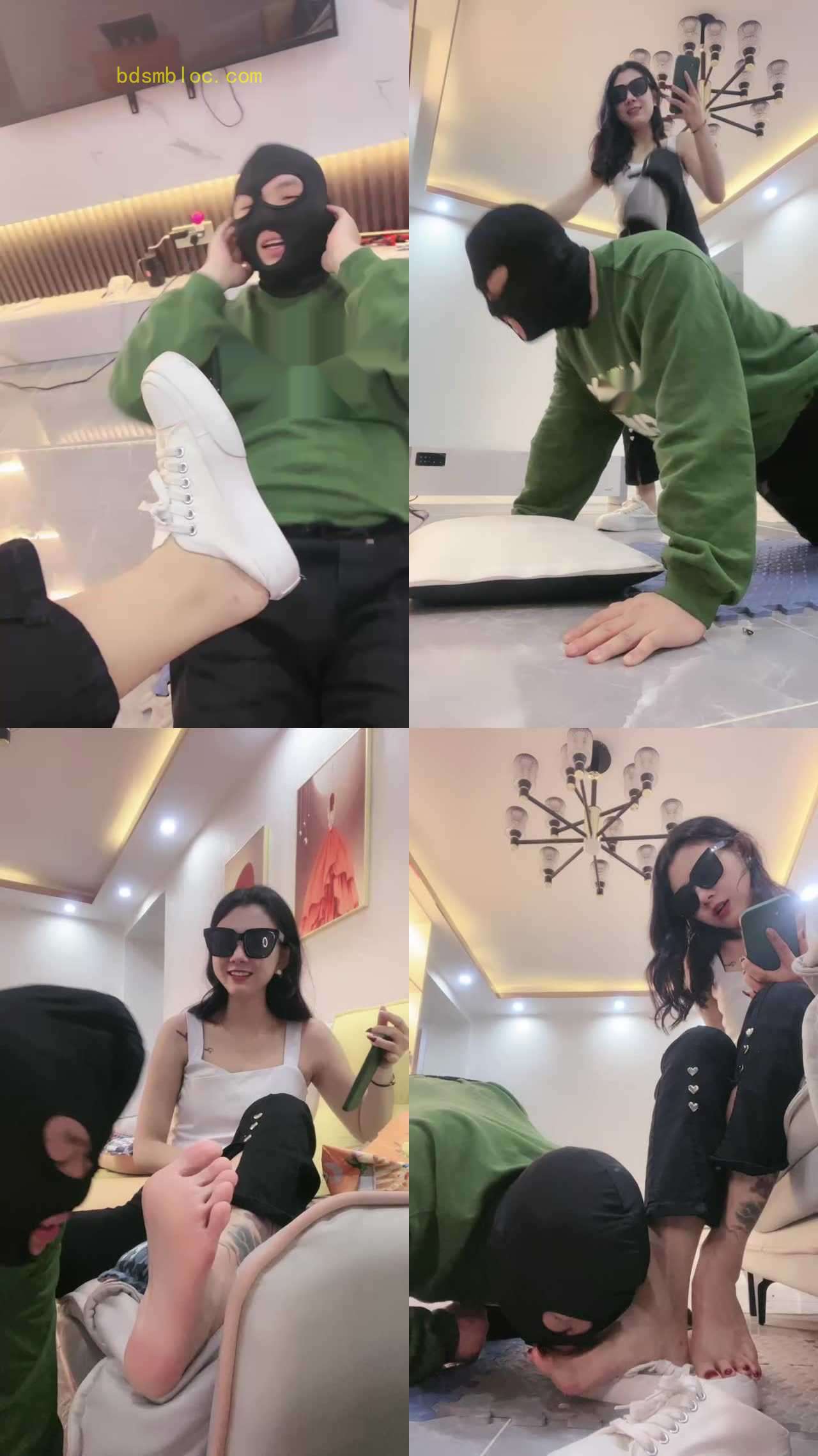 【初见S】小白鞋踩踏口水牛奶重口味恋足羞辱贱狗
