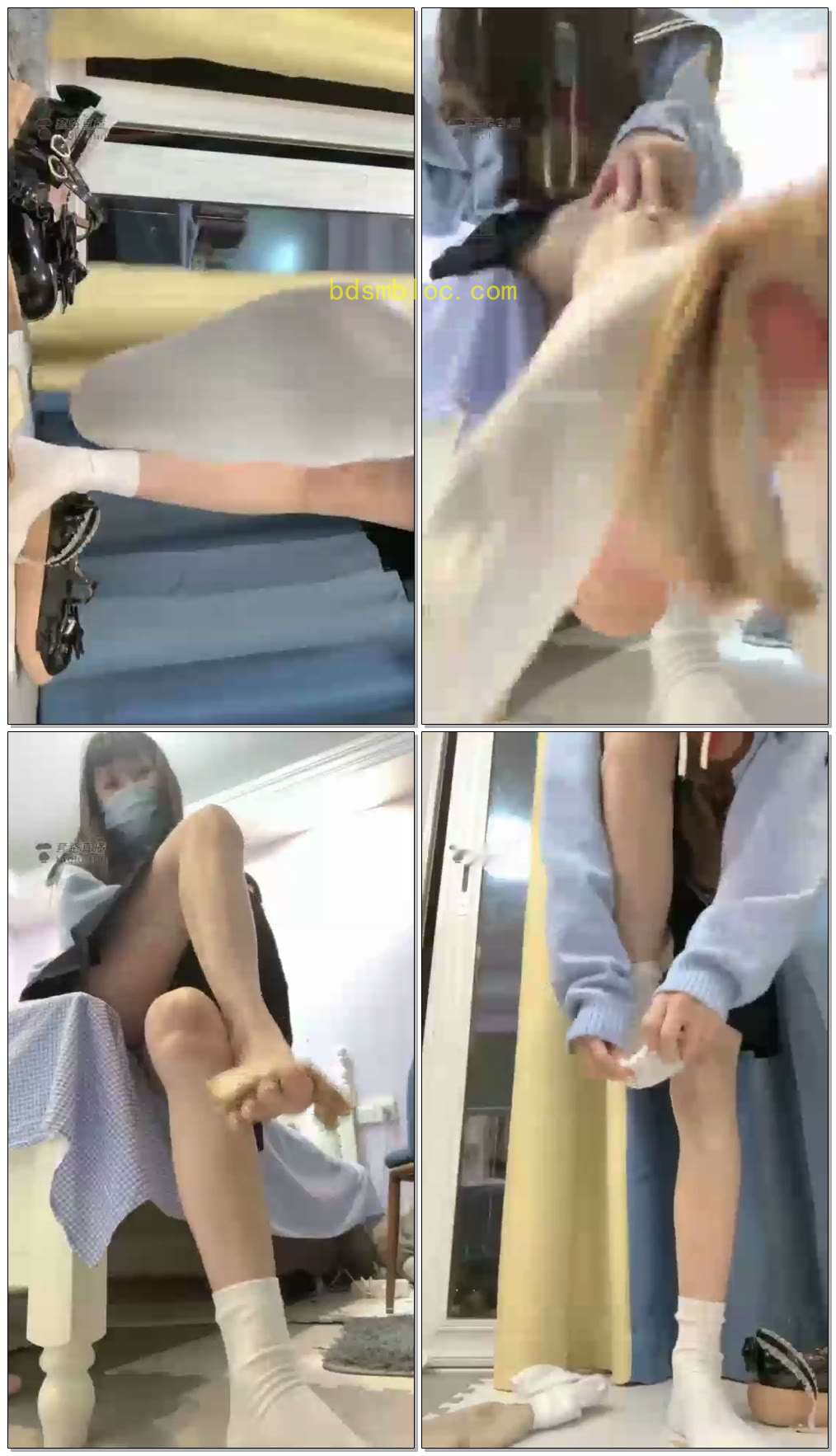 【阿月】脏鞋底踩踏面包，脏袜底，喂食第一视角裙底