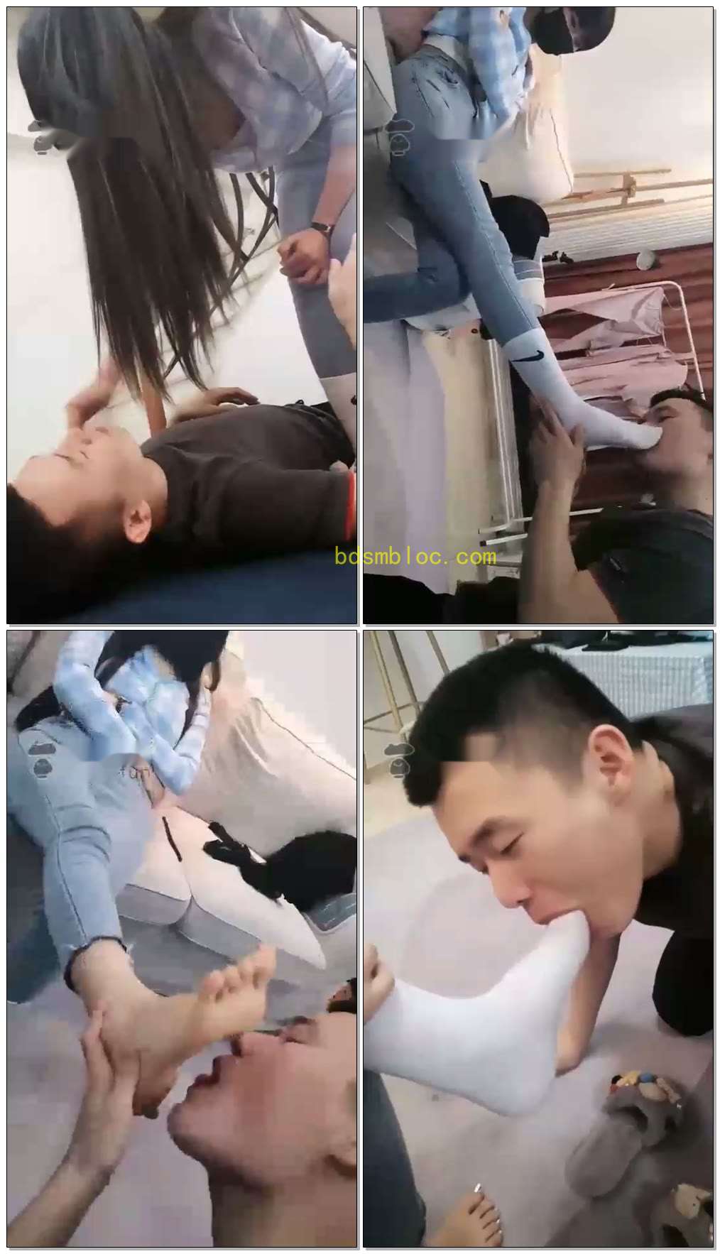 【久瑶女神】闪送居然偷我袜子，抓到后踩踏，深喉（白棉袜虐）