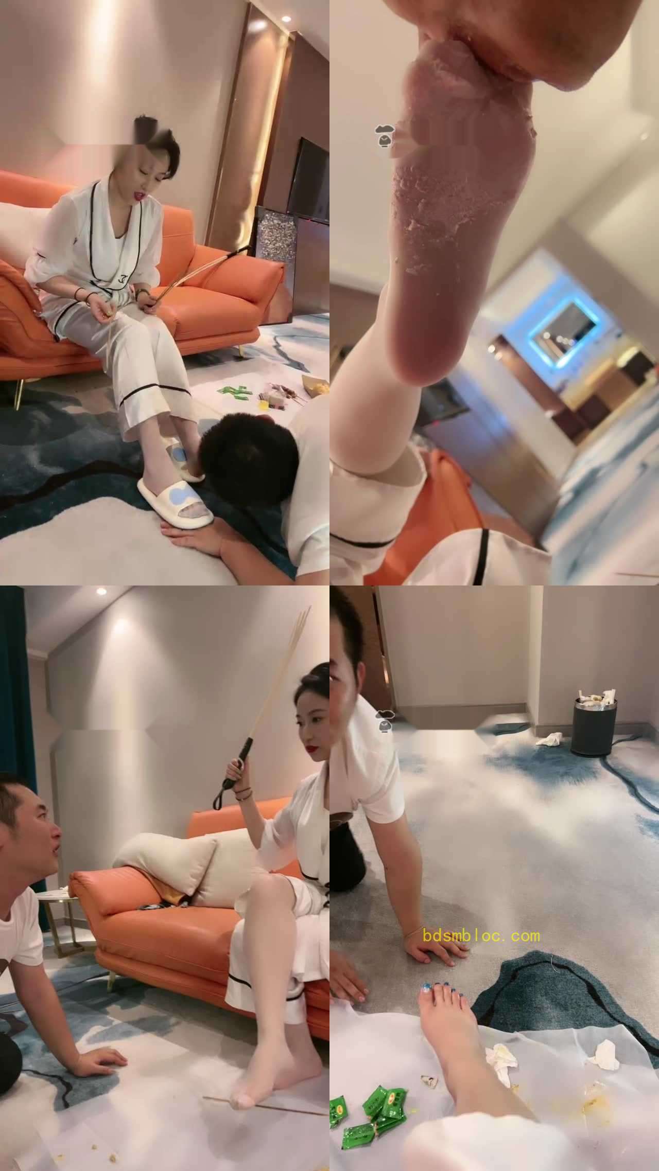 【鑫儿教头】踩踏食物喂食抖M老公