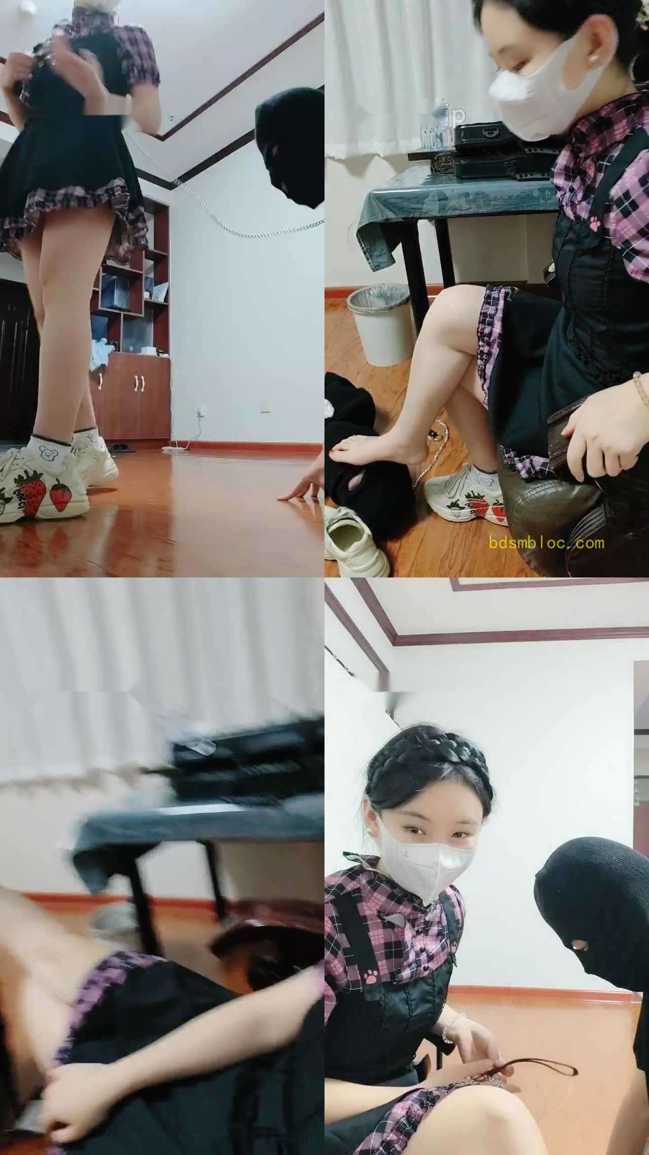 【申小悦】老爹鞋白棉袜-转胯骑马爬行/闻原味袜/耳光抽