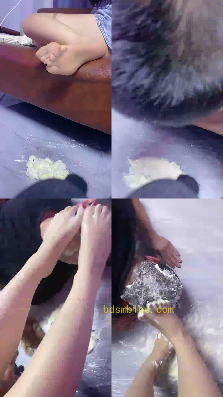 【川野尤娜】奶油脚底喂食