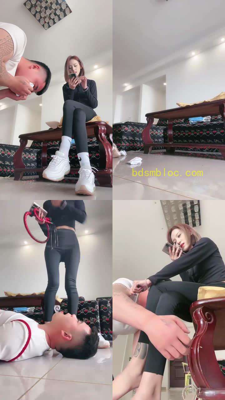 【秋秋S】健身女教练S-运动鞋白袜+高跟虐/捆绑脚插嘴/喝圣水