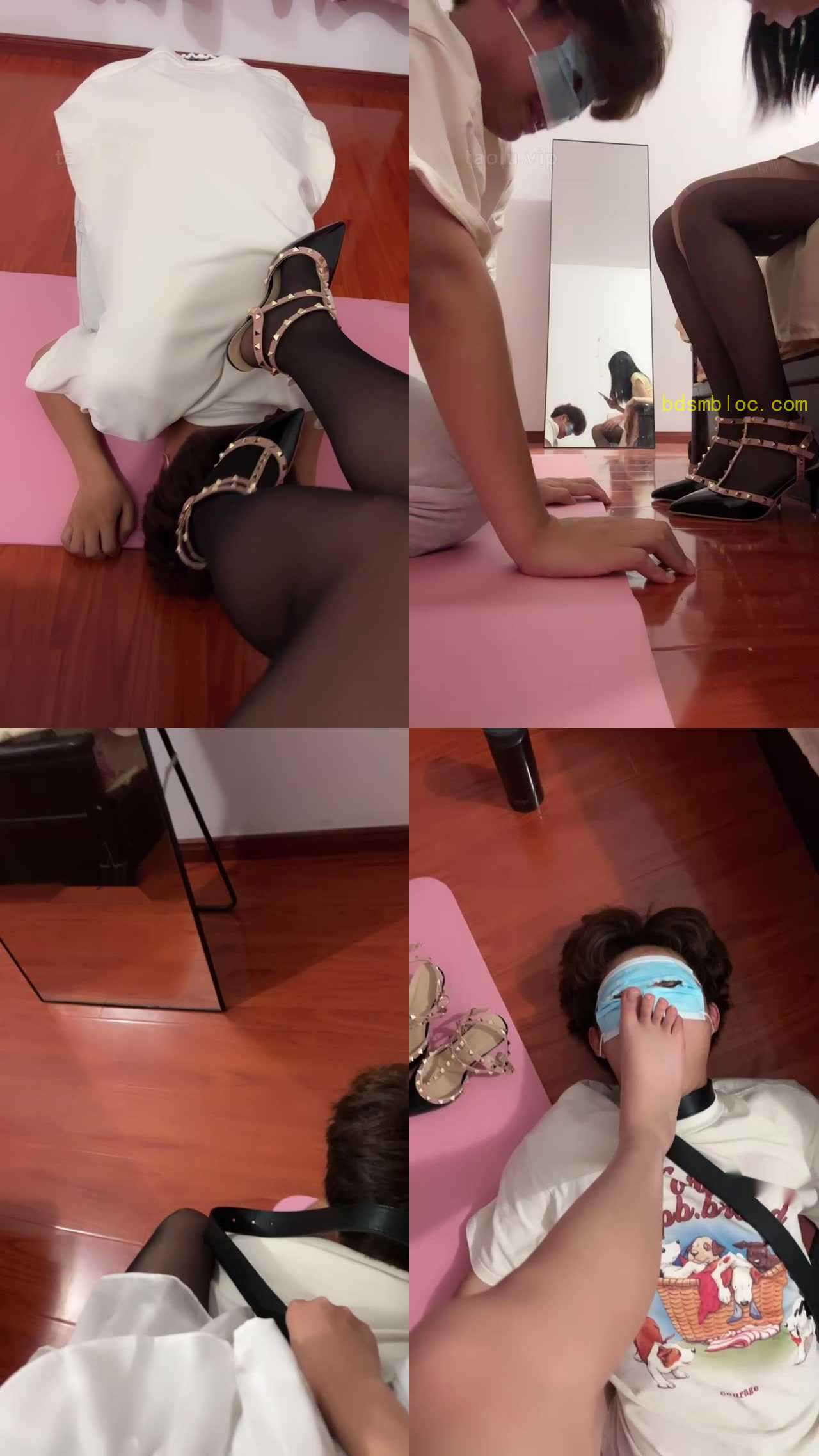 【supp】铆钉高跟黑丝碾压踩