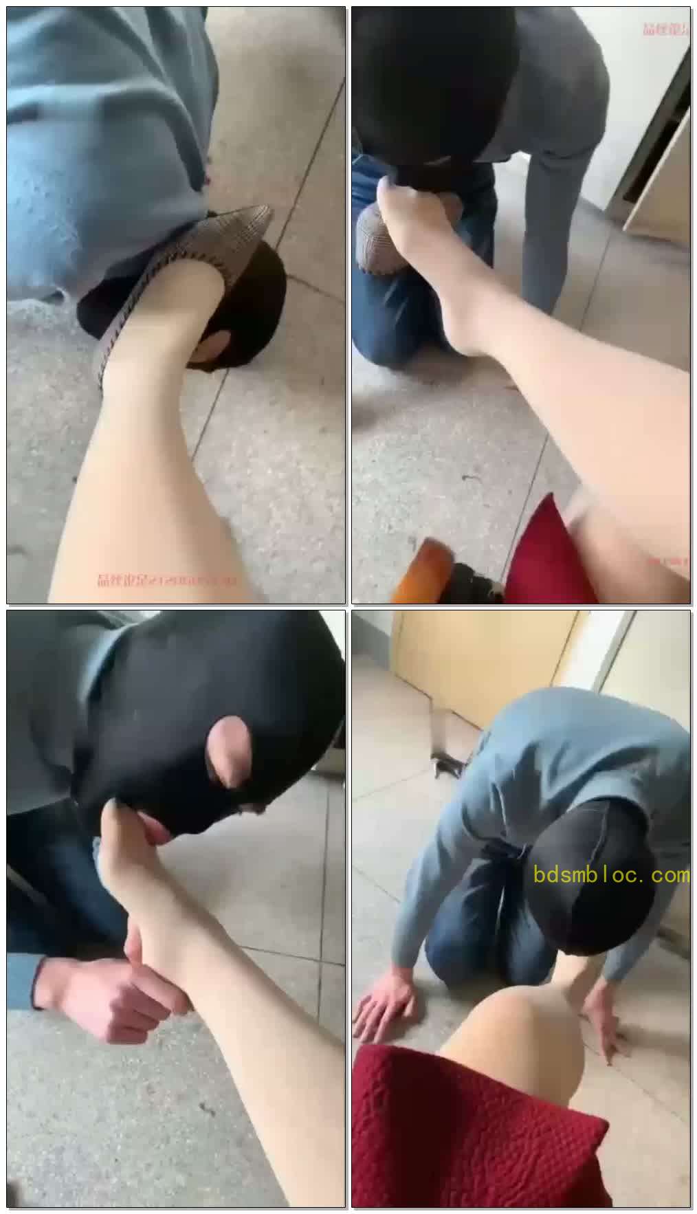 【开发素人】肉丝舔脚踩踏喂食