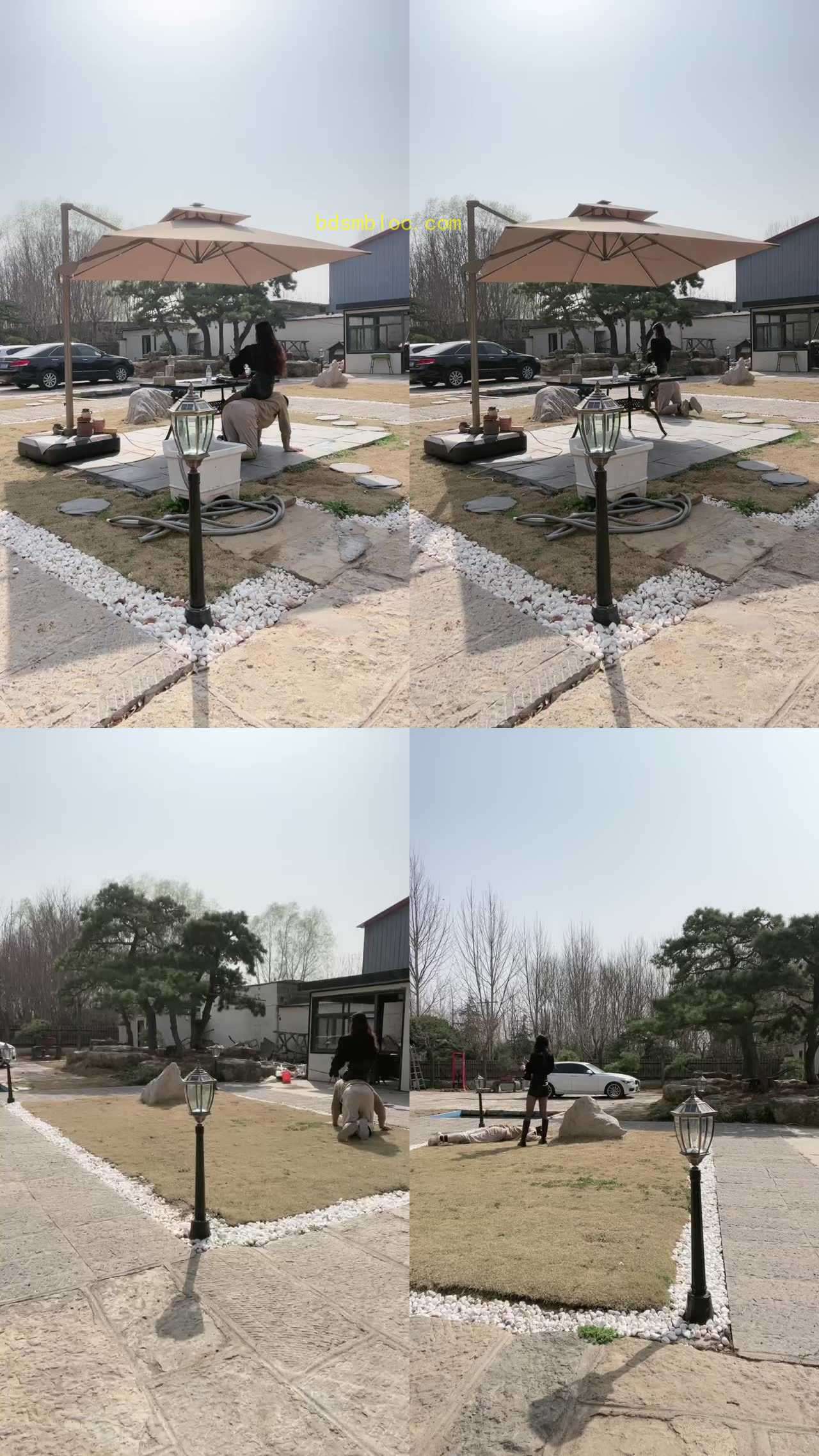 【沅芷】御姐公园骑趴马奴/作人体休闲椅/鞭抽sp