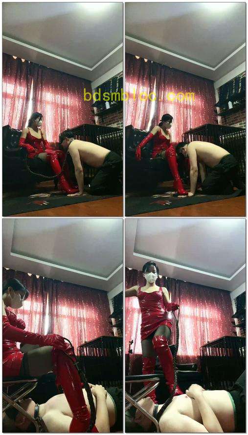 【冷颜Queen】暴力玩厕奴狗笼囚禁皮靴祟拜正反手耳光厕椅下羞辱鞋跟狠踩奶头