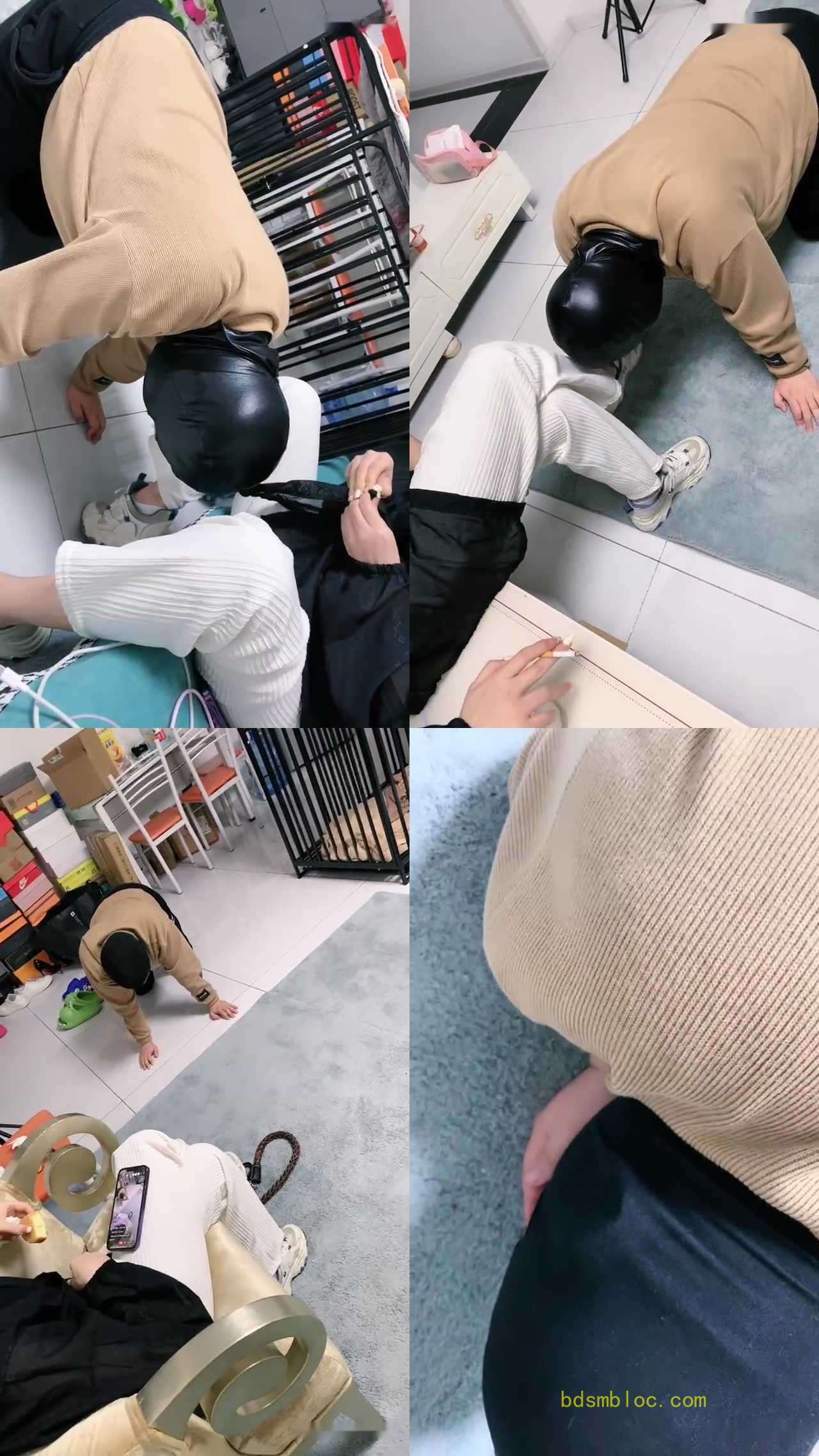 【蜜糖情侣】运动鞋踩虐/舔脏鞋/抽耳光/人体烟灰缸/囚禁狗笼
