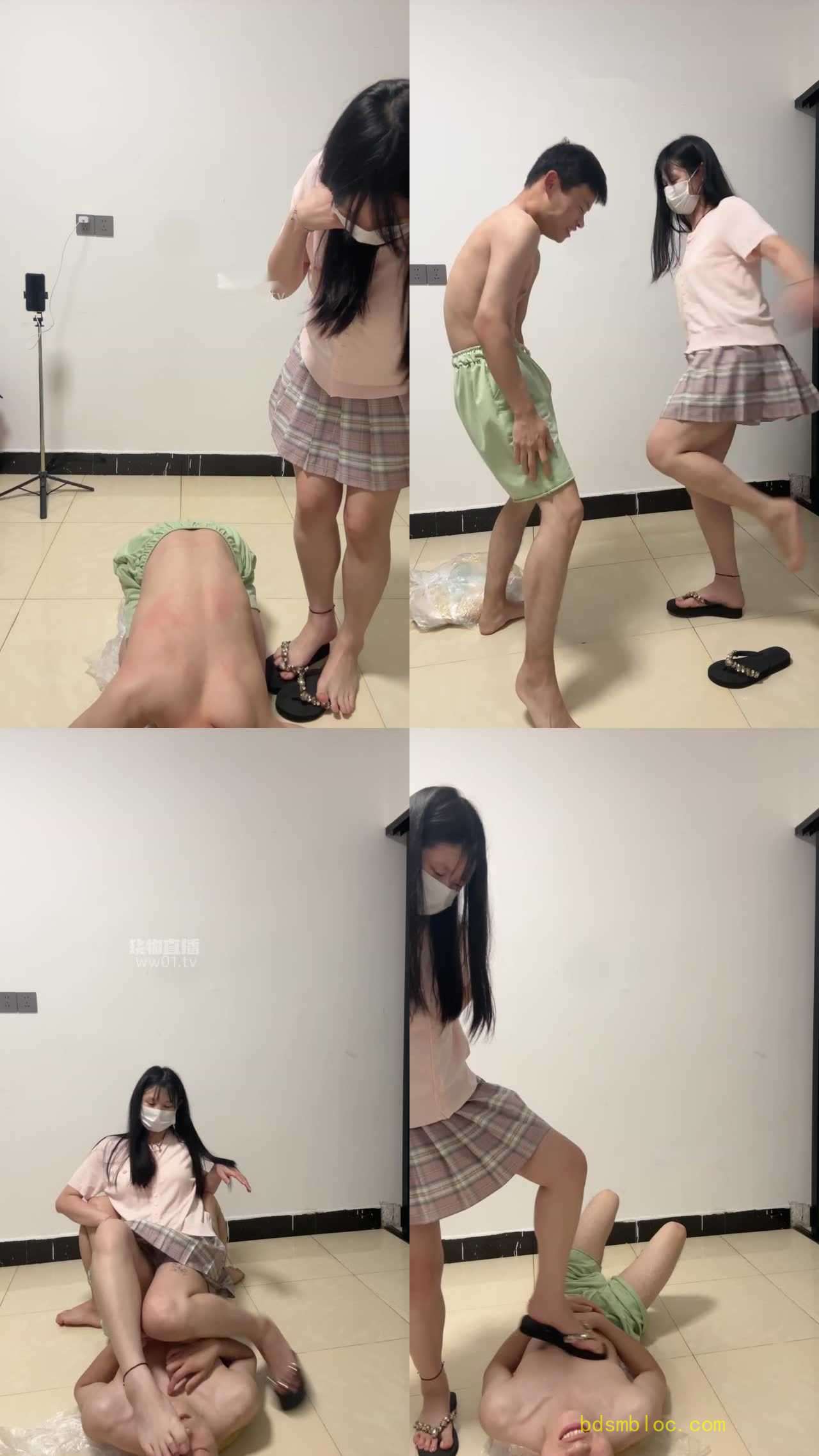 【彩虹大人S】调河南贱狗，舔脚踢裆耳光