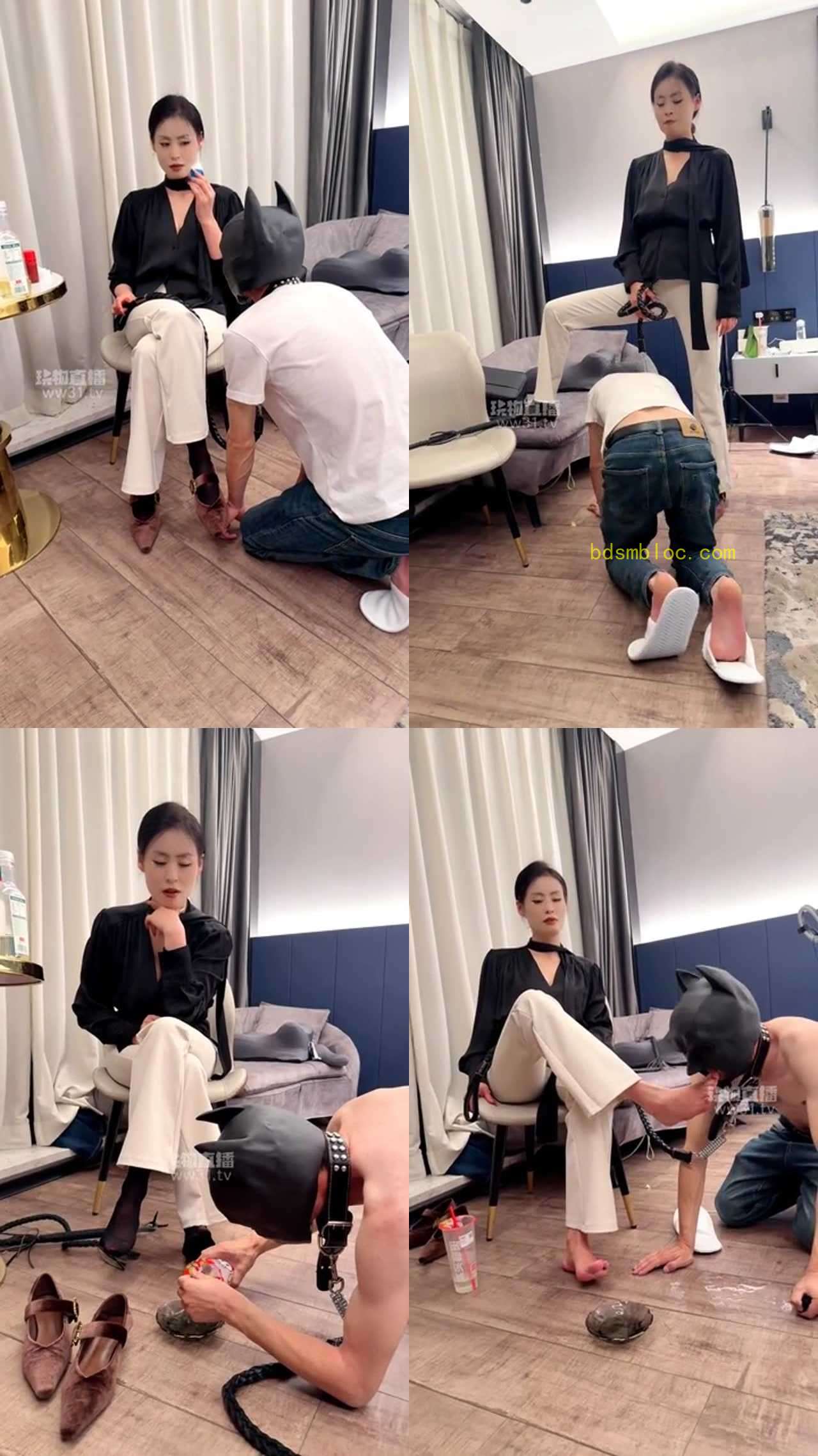 【可可夫妻】调教瘦弱恋足狗 美脚侍奉足蘸圣水喂食