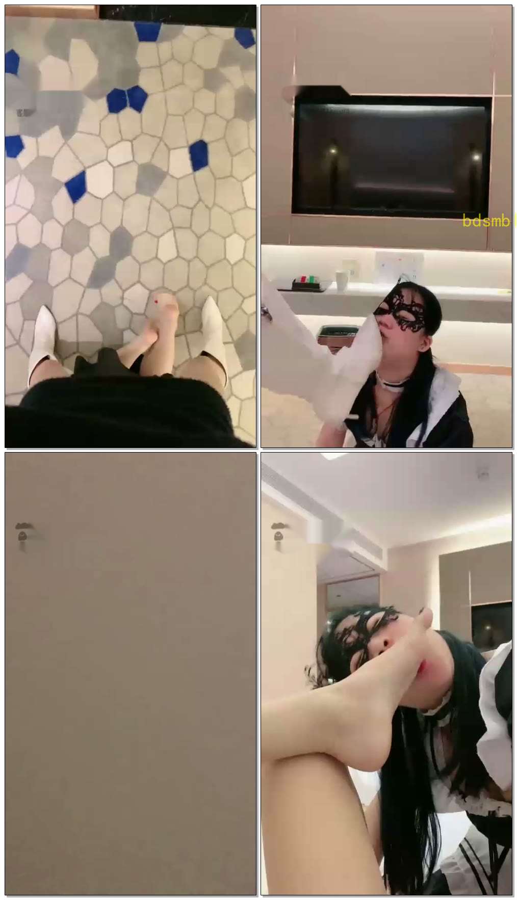 【希希子】母畜，坐脸白靴脚底下的清理器