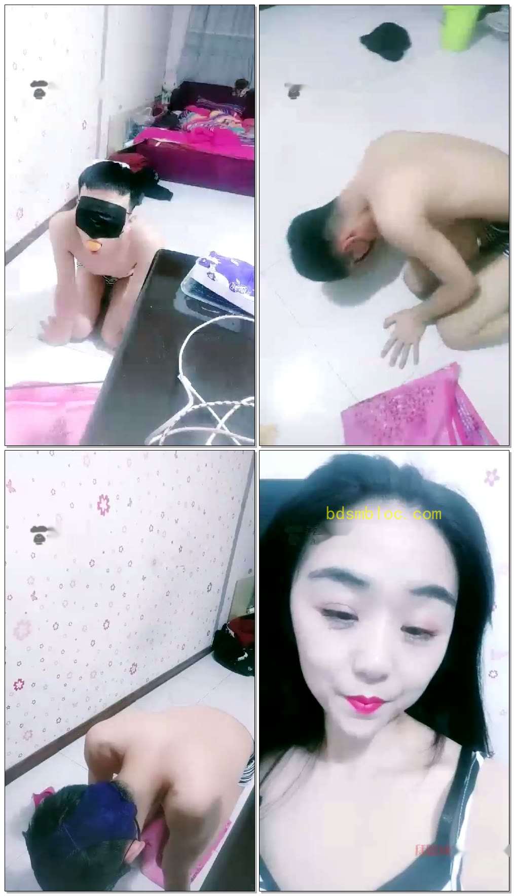 【孙阳S夫妻】调教内蒙M，踢裆，喂食，插嘴