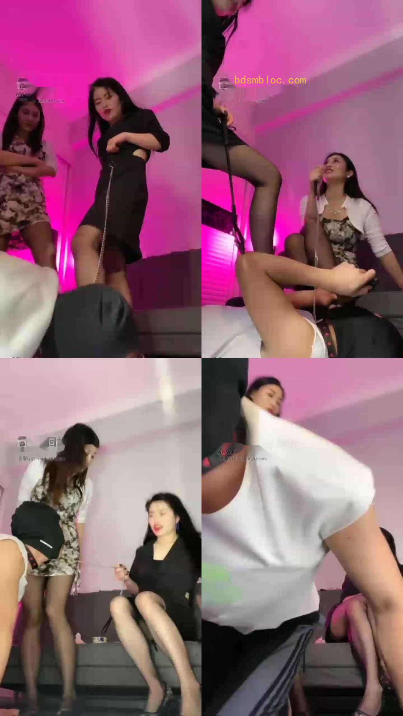 【安妮女王S】两个主玩狗狗，喂食口水舔脚
