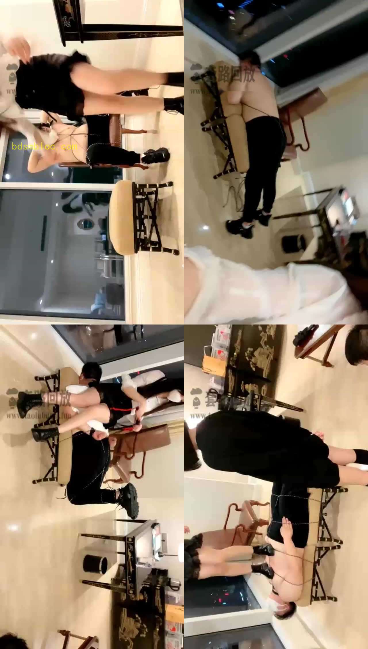 【月影儿】捆绑耳光挑战羞辱踩踏骑马人体家具