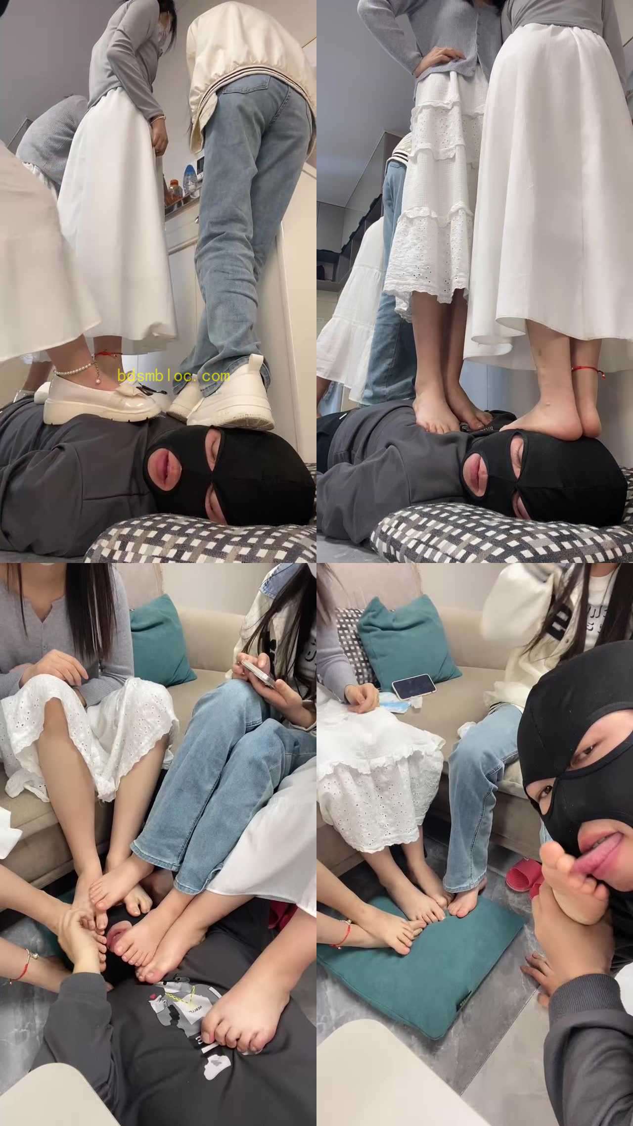 【精神小妹】4S素人学生-脏鞋白袜裸足全体重踩