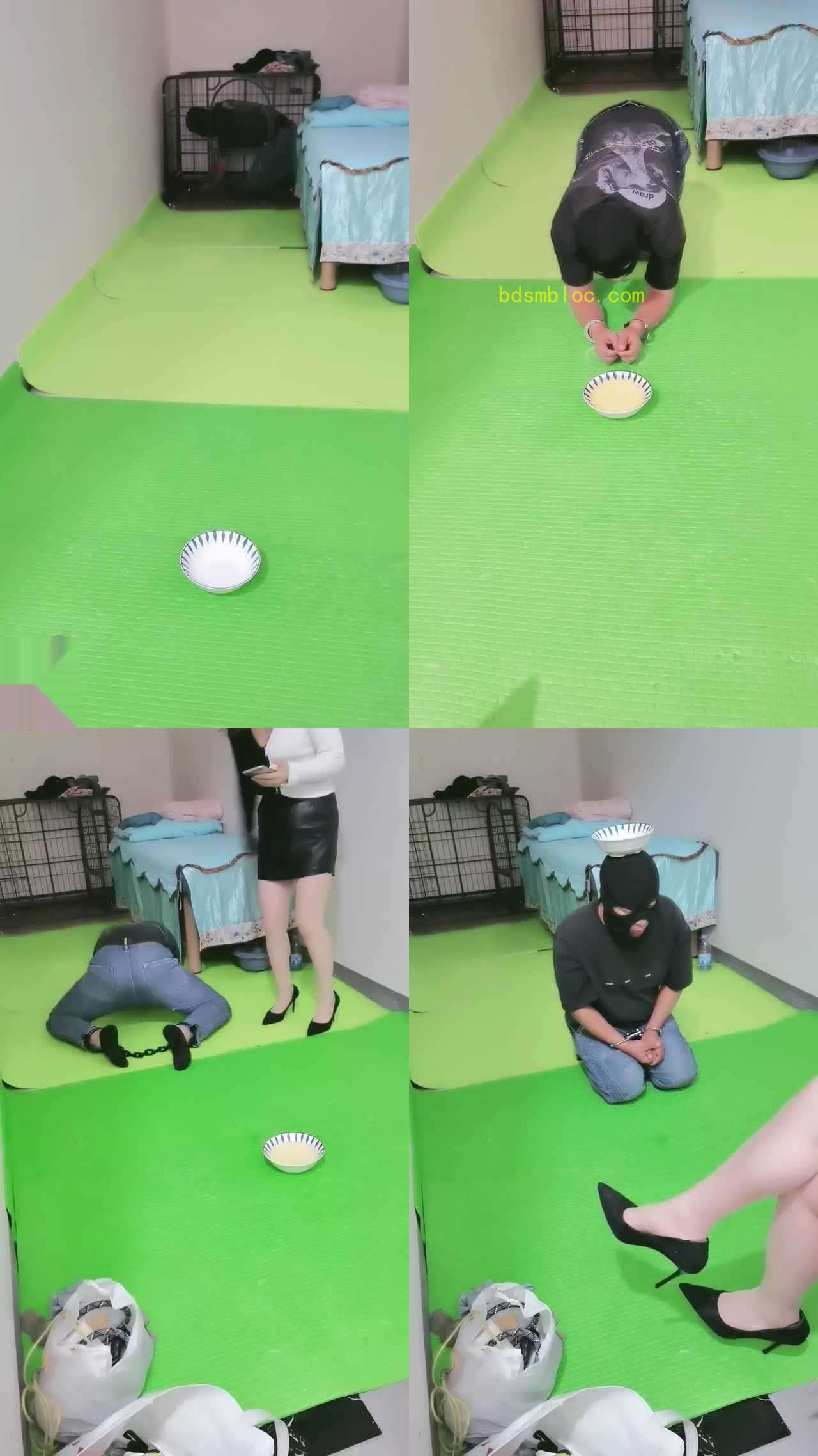 【美容院S】狗笼圈养手铐捆绑跪求圣水/转胯爬行