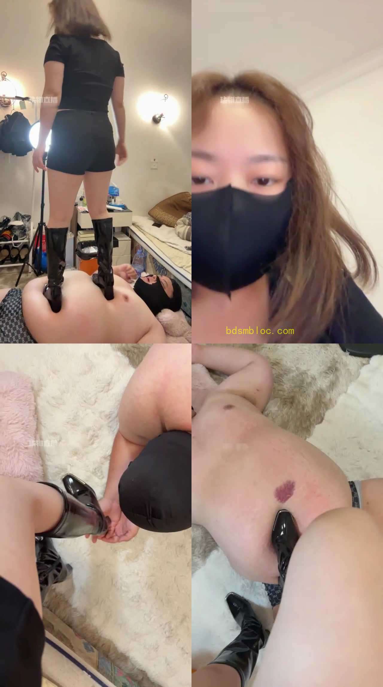 【佳佳s】黑靴玩狗踩踏