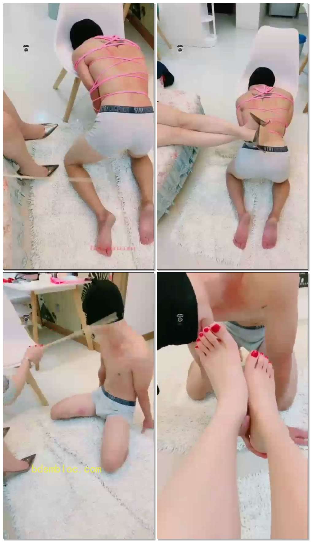 【丹丹S】sp藤条，掐大腿，舔脚