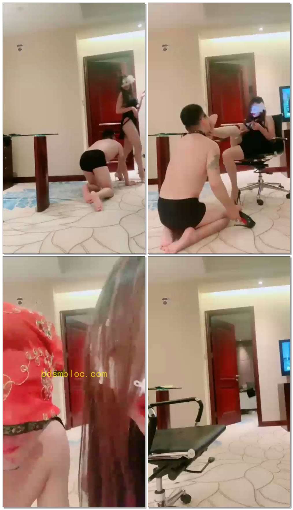 【冰姬女王】狗绳遛狗，钻胯踩踏，语言羞辱