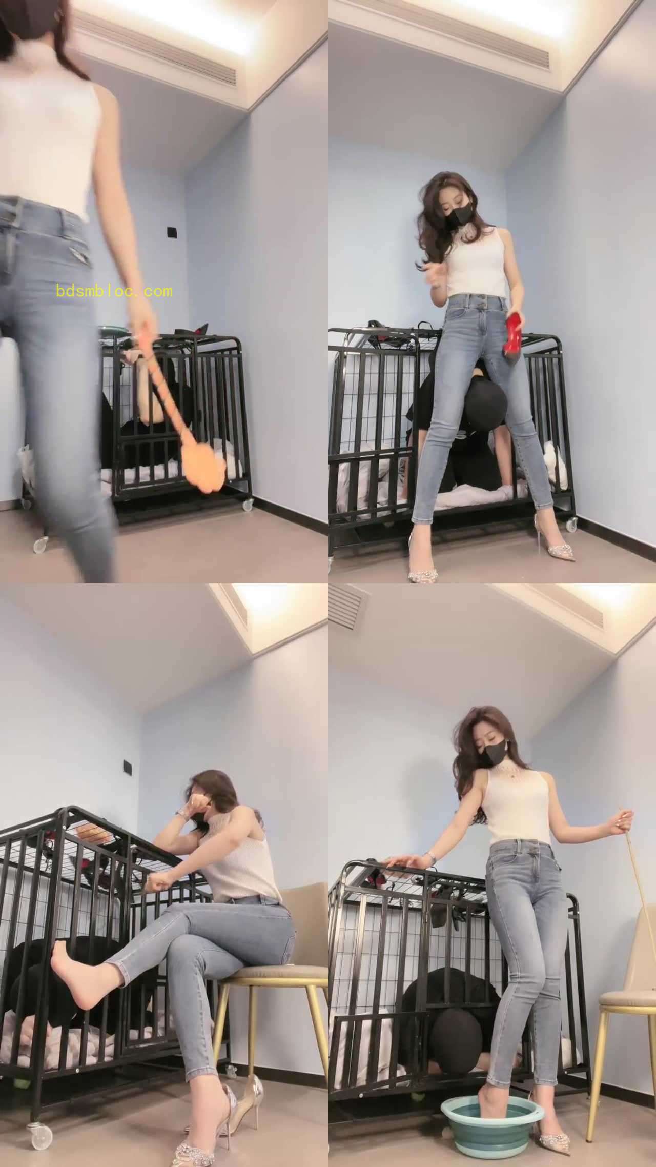 【禾未】封闭圈养家奴一周 第一天 犬意识的塑造 以足为尊