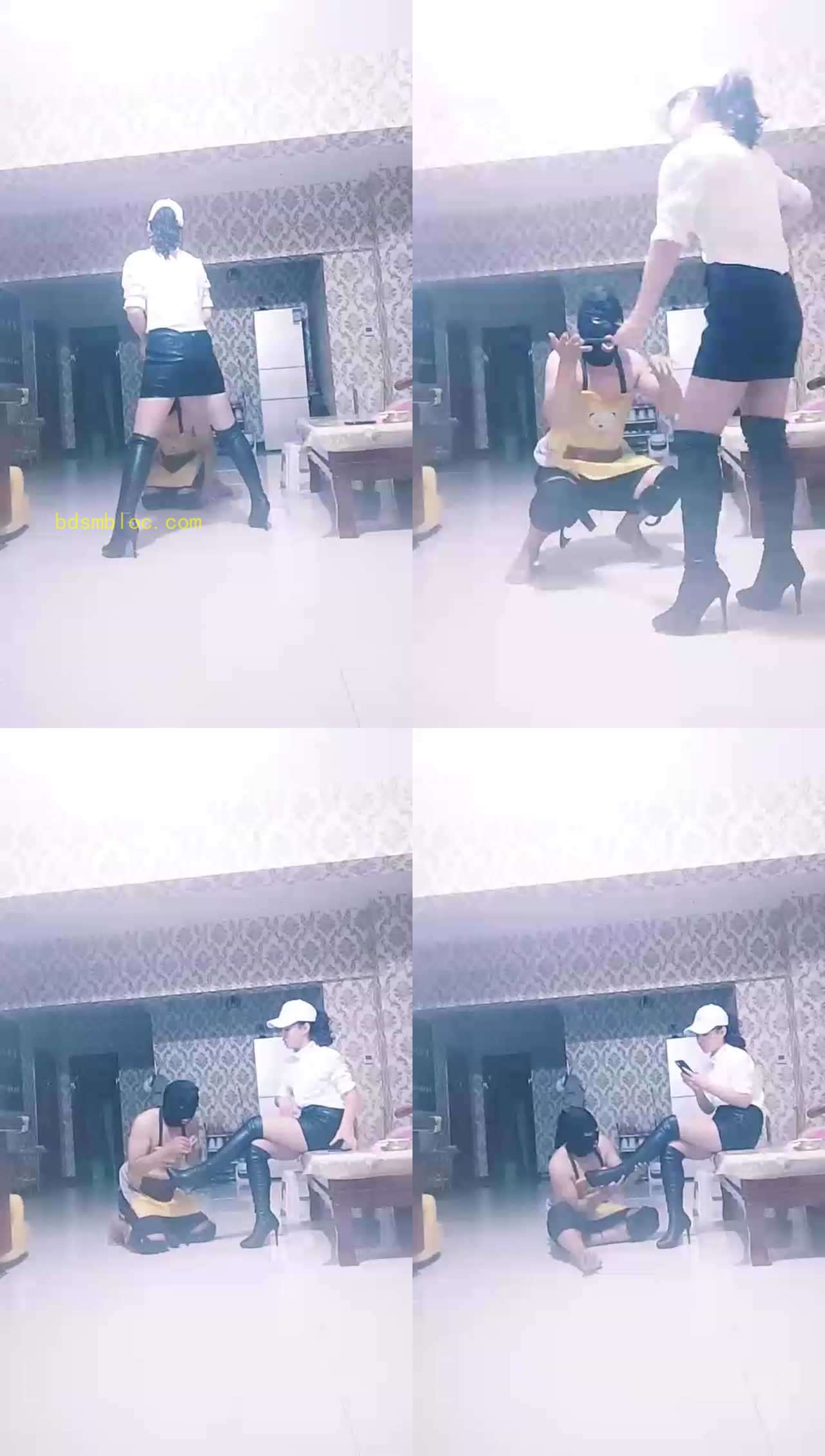 【静大大S】长靴调教，耳光，钻胯