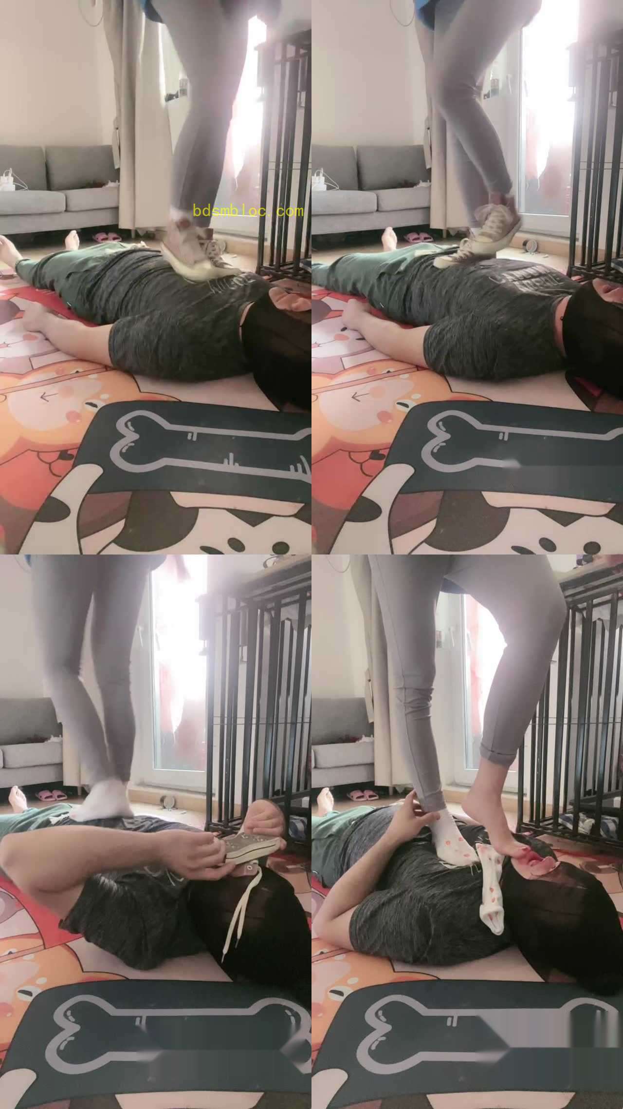 【桃子老师】帆布鞋棉袜全体重踩踏